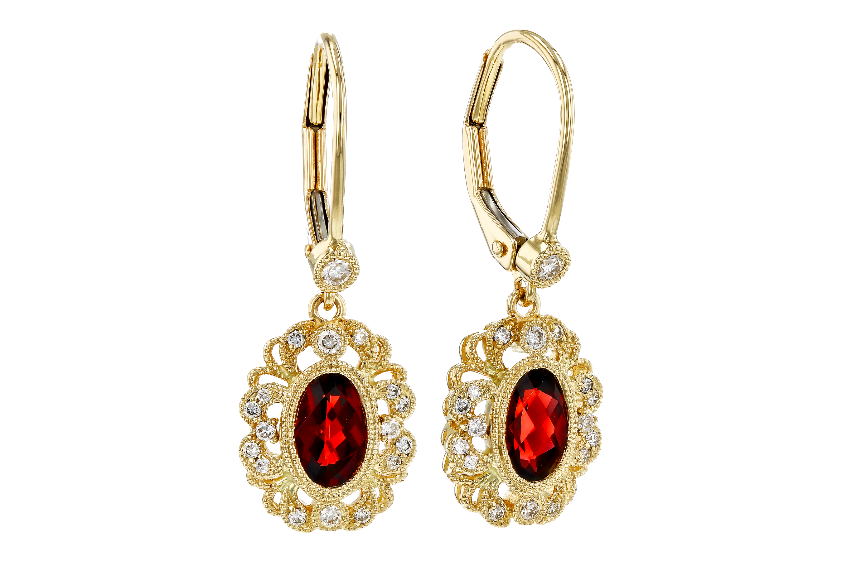 H274-67562: EARRINGS .98 TW GARNET 1.15 TGW (7x5MM GARNET)