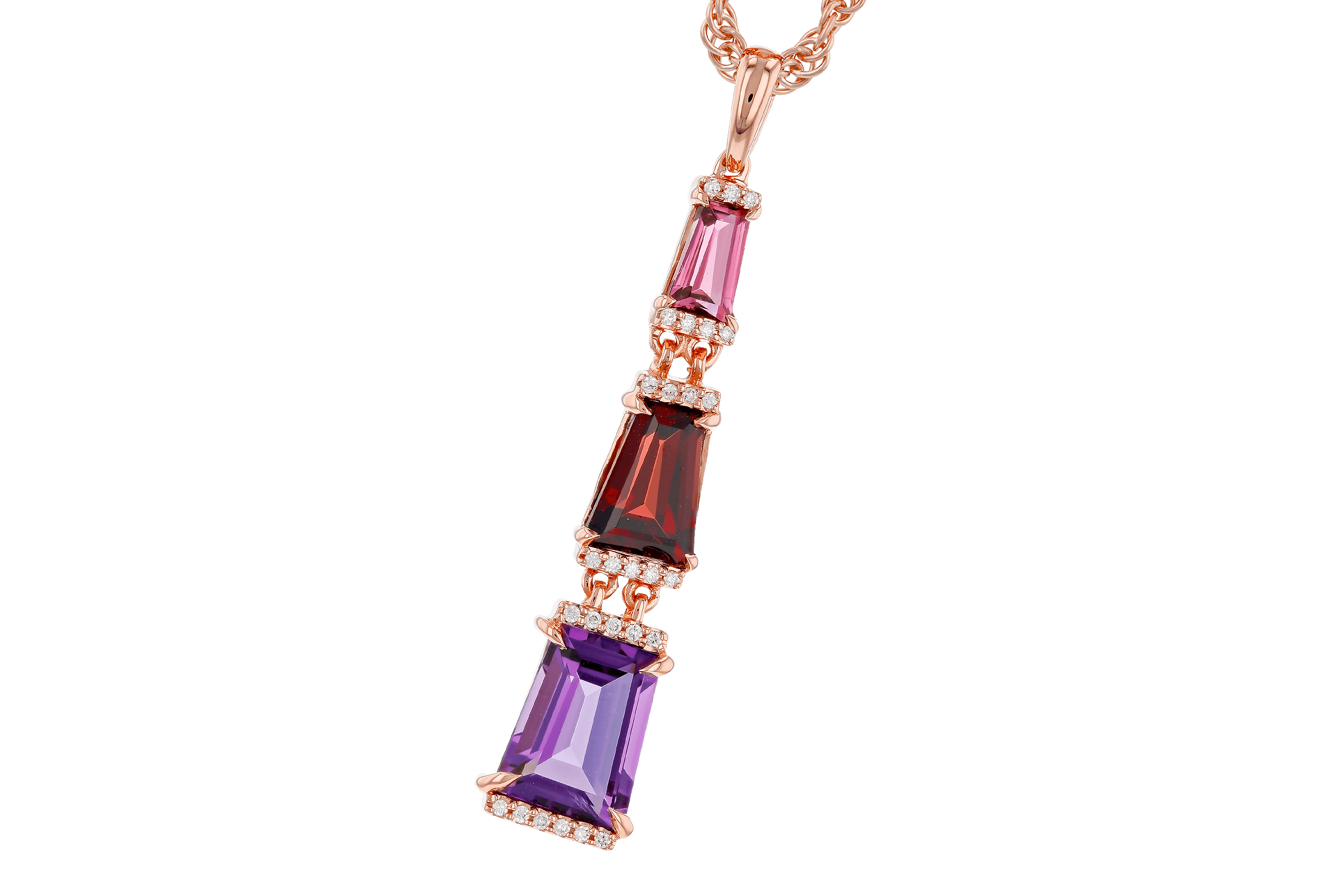 H274-67589: NECKLACE 2.32 SEMI-PREC (PT,GT,AMY) 2.37 TGW