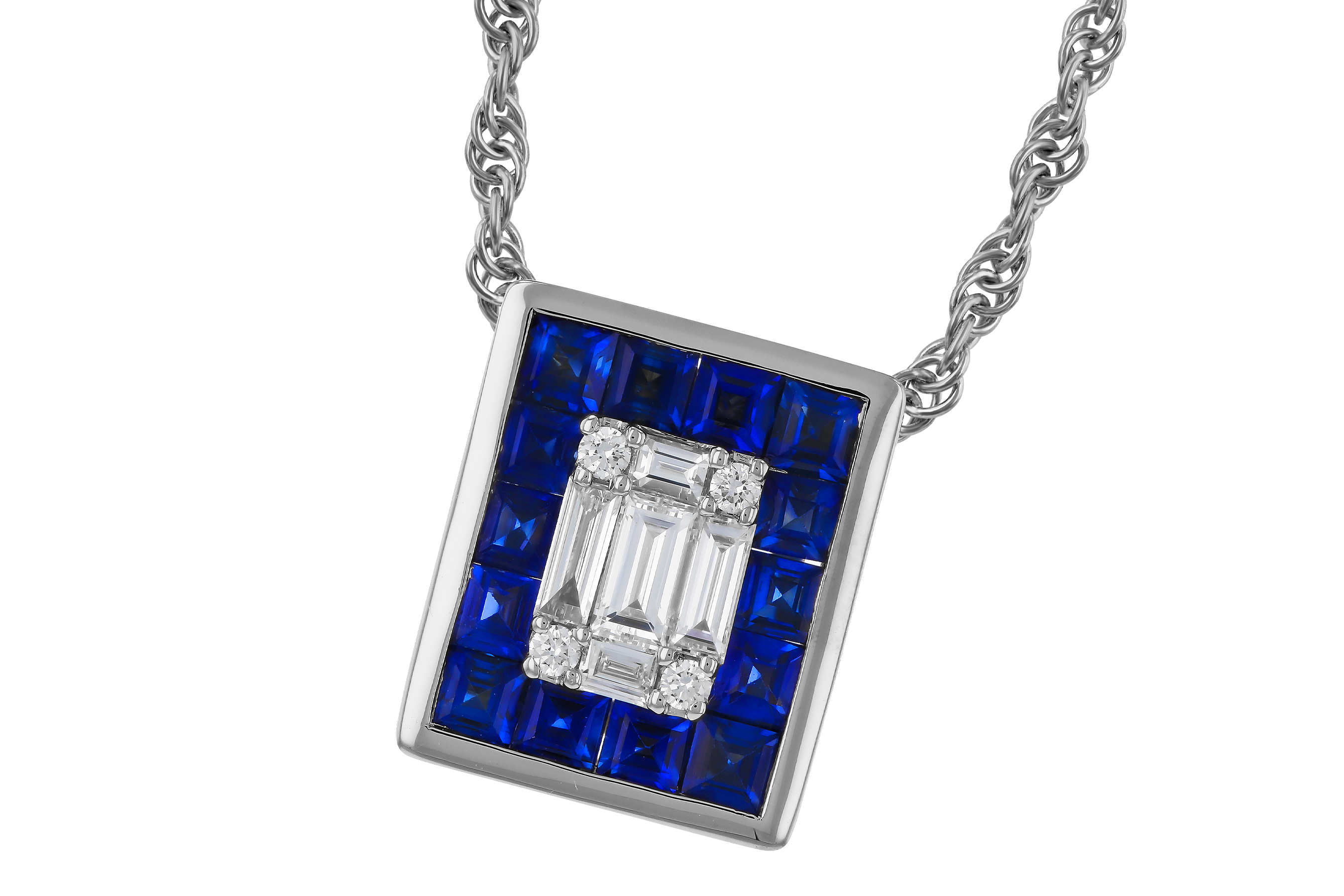 H274-71234: NECKLACE .84 SAPPHIRE TW 1.02 TGW