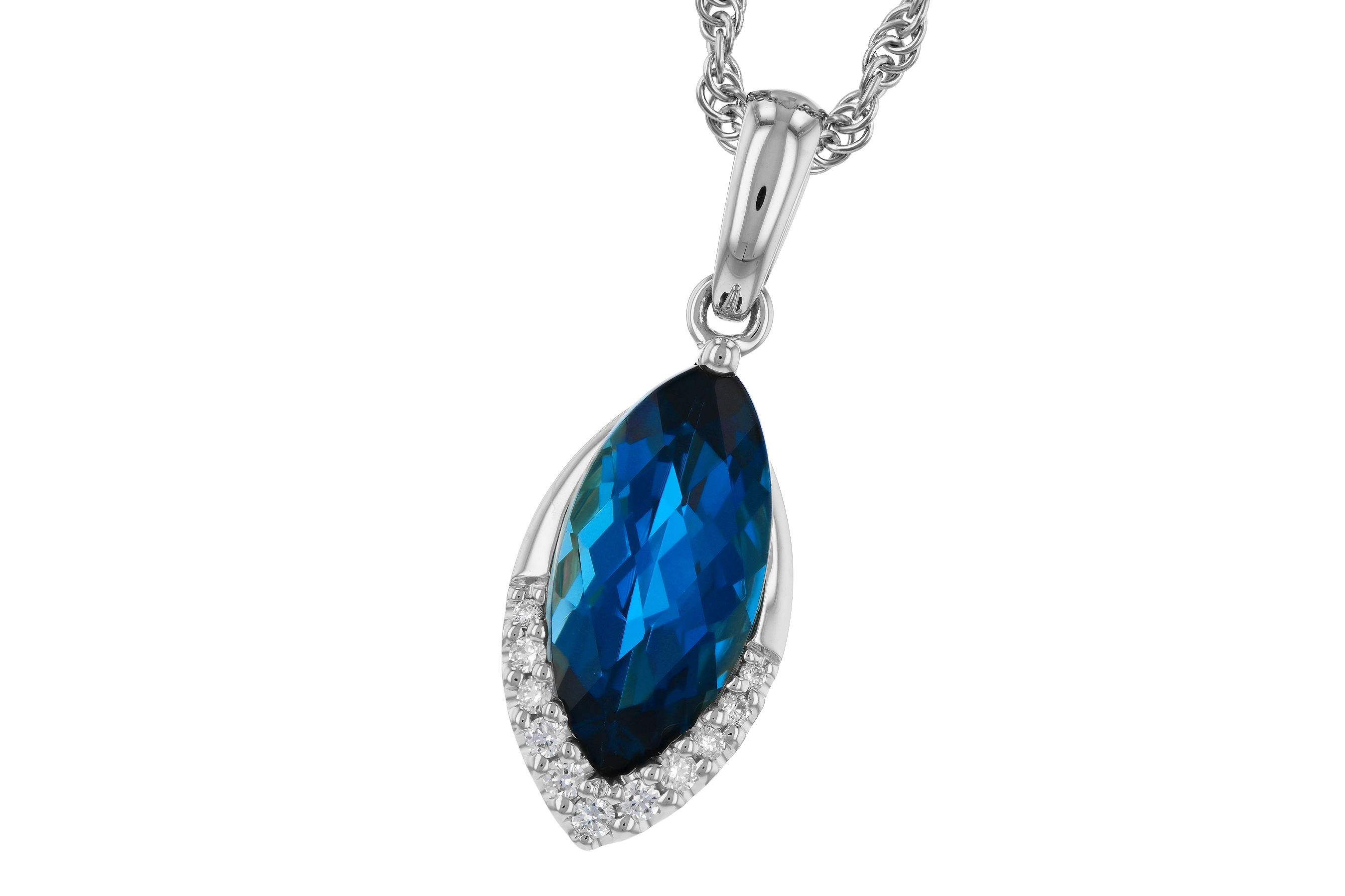 H274-71271: NECK 2.14 LONDON BLUE TOPAZ 2.20 TGW (12x6MM MQ)
