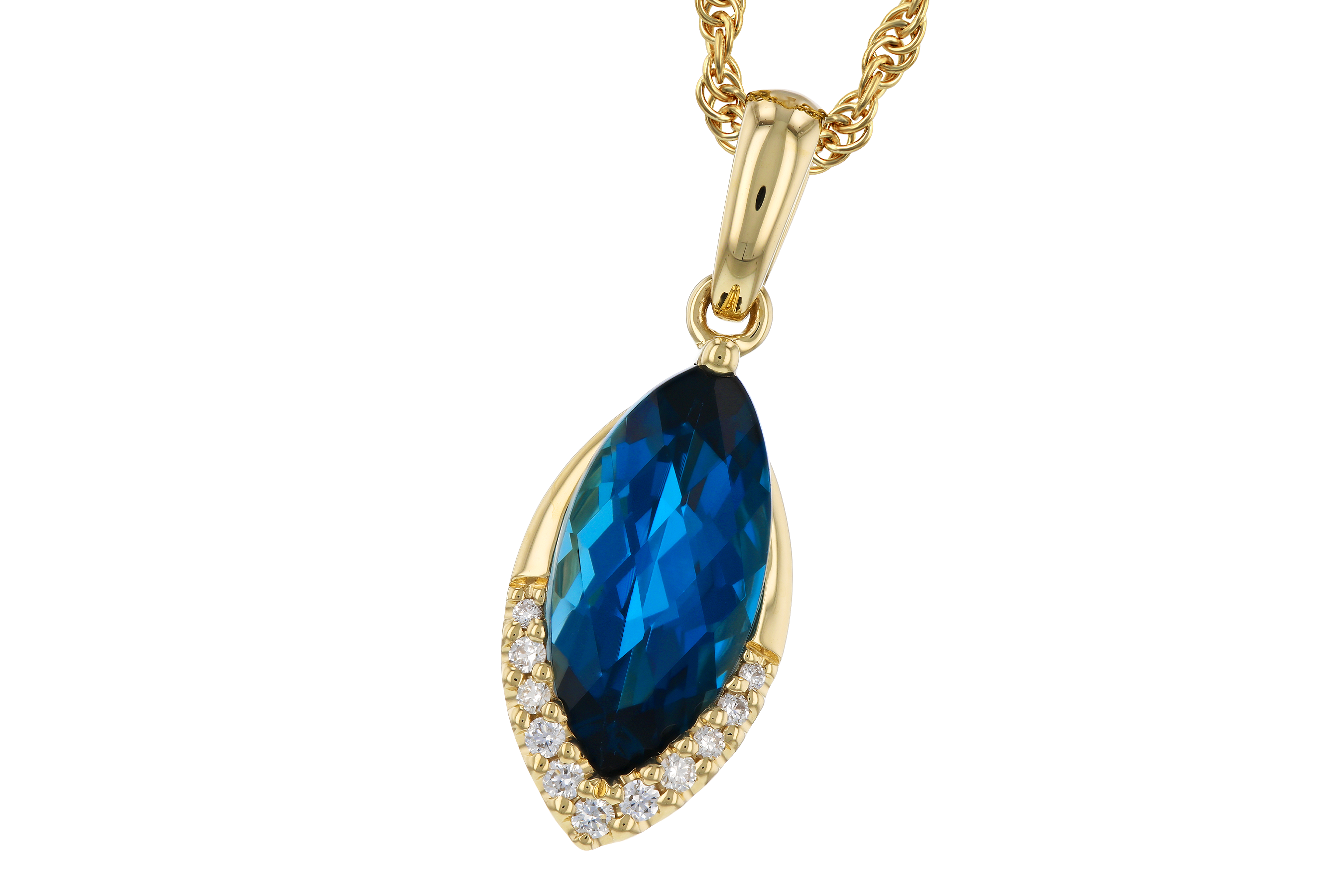 H274-71271: NECK 2.14 LONDON BLUE TOPAZ 2.20 TGW (12x6MM MQ)