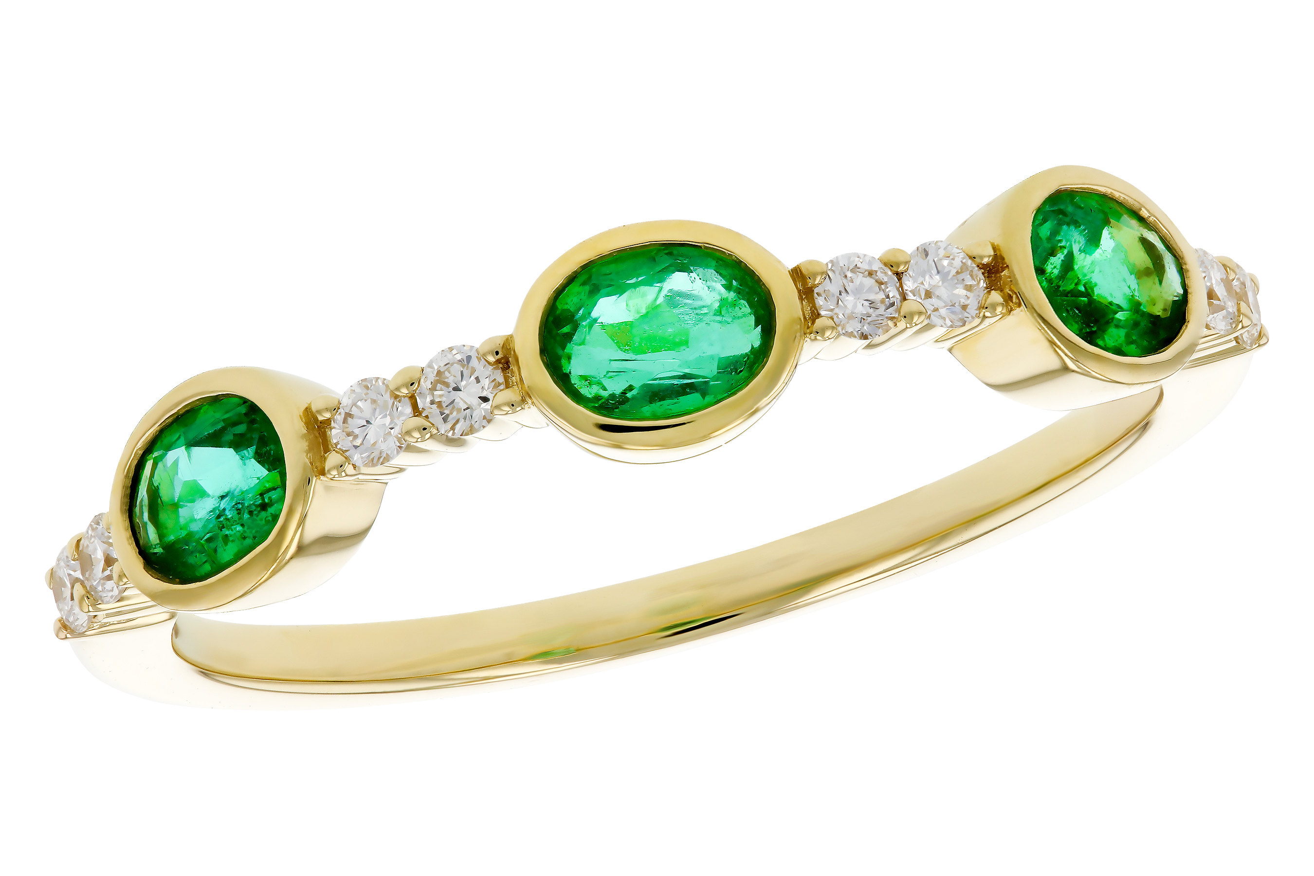H274-72098: LDS WEDDING RG .46 TW EMERALD .58 TGW