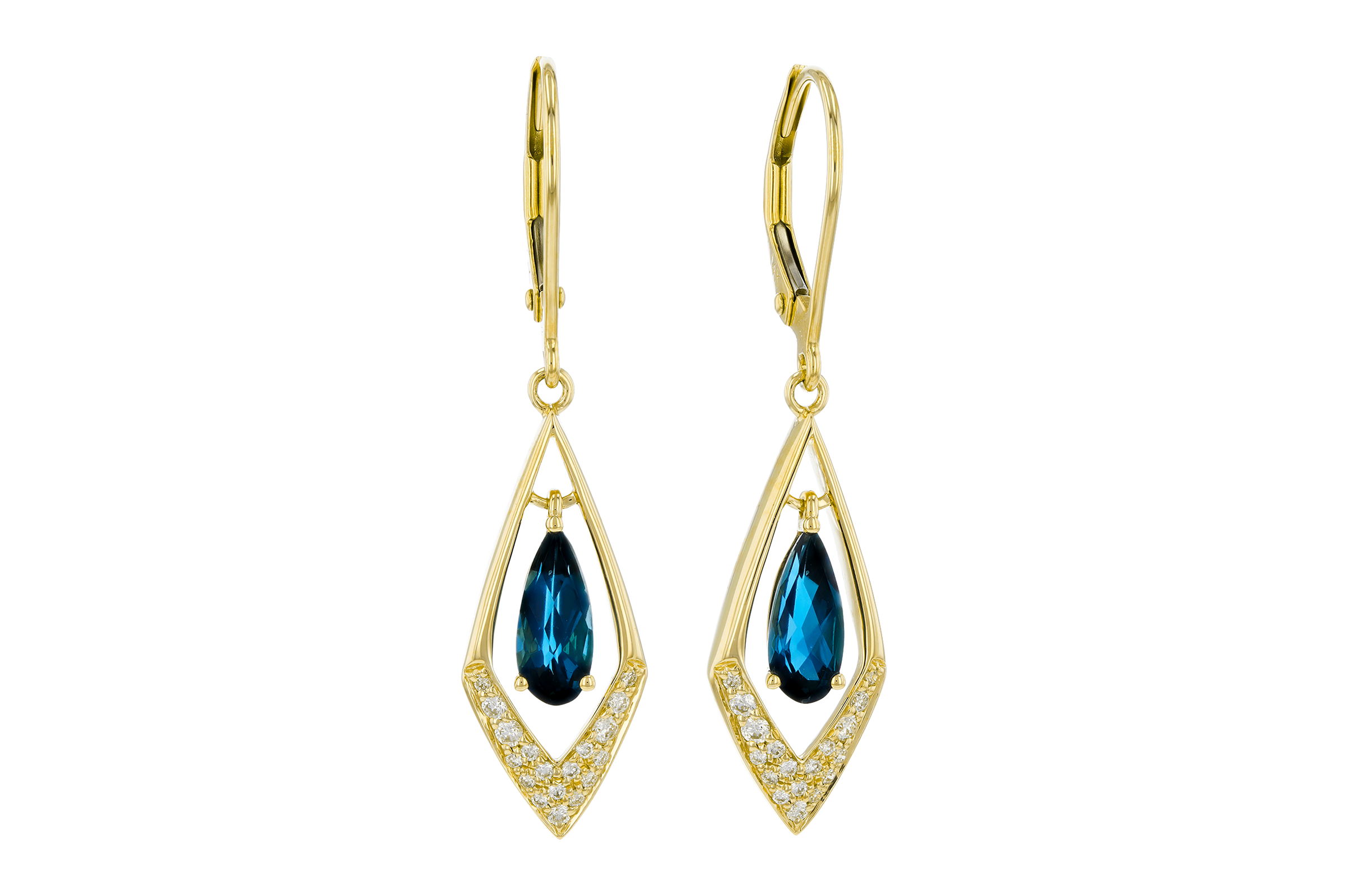 H275-56662: EARR 1.07 TW LONDON BLUE TOPAZ 1.22 TGW