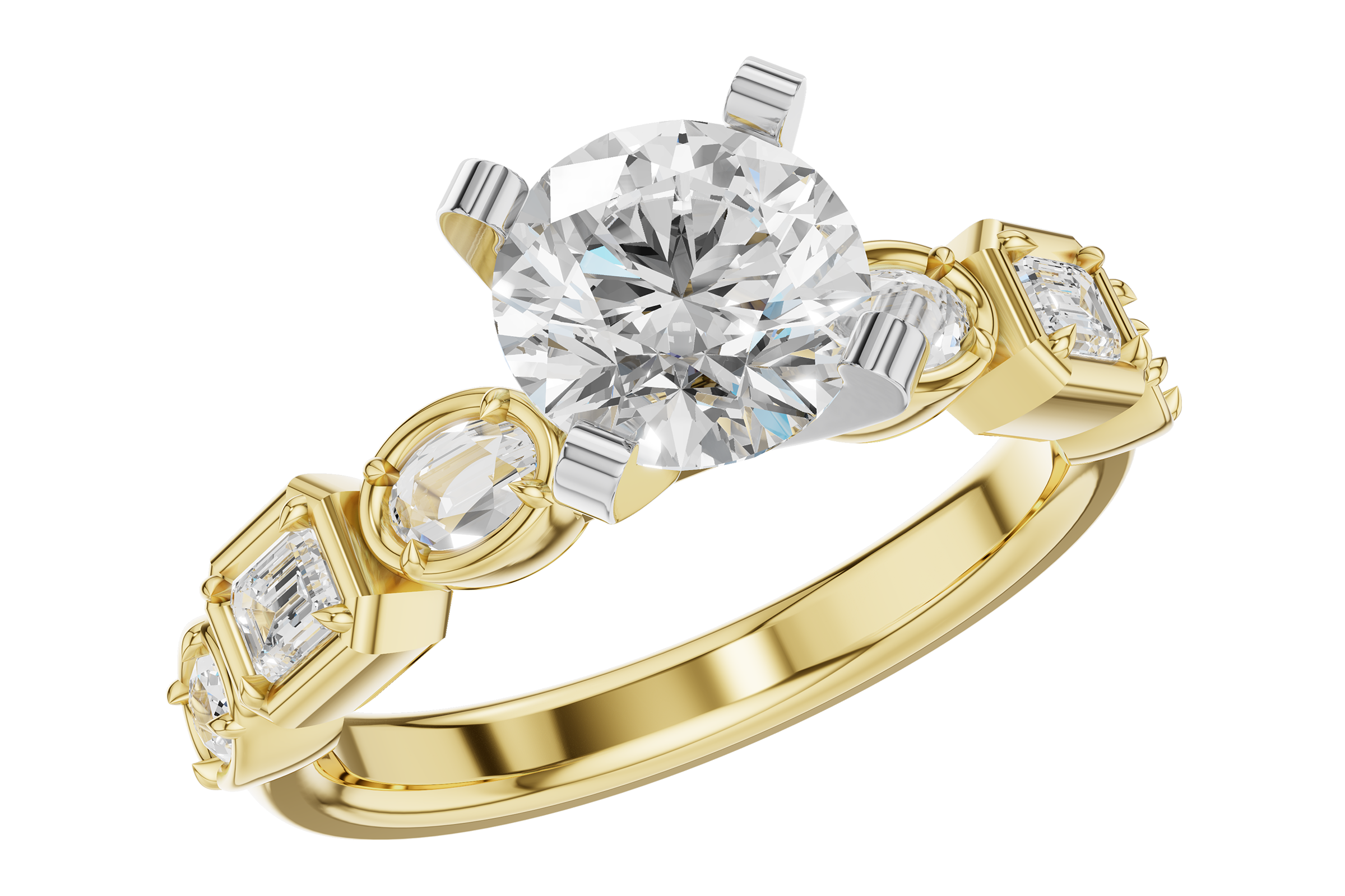 H275-56716: LDS SEMI DIA RG .45 TW FANCY CUT DIAS