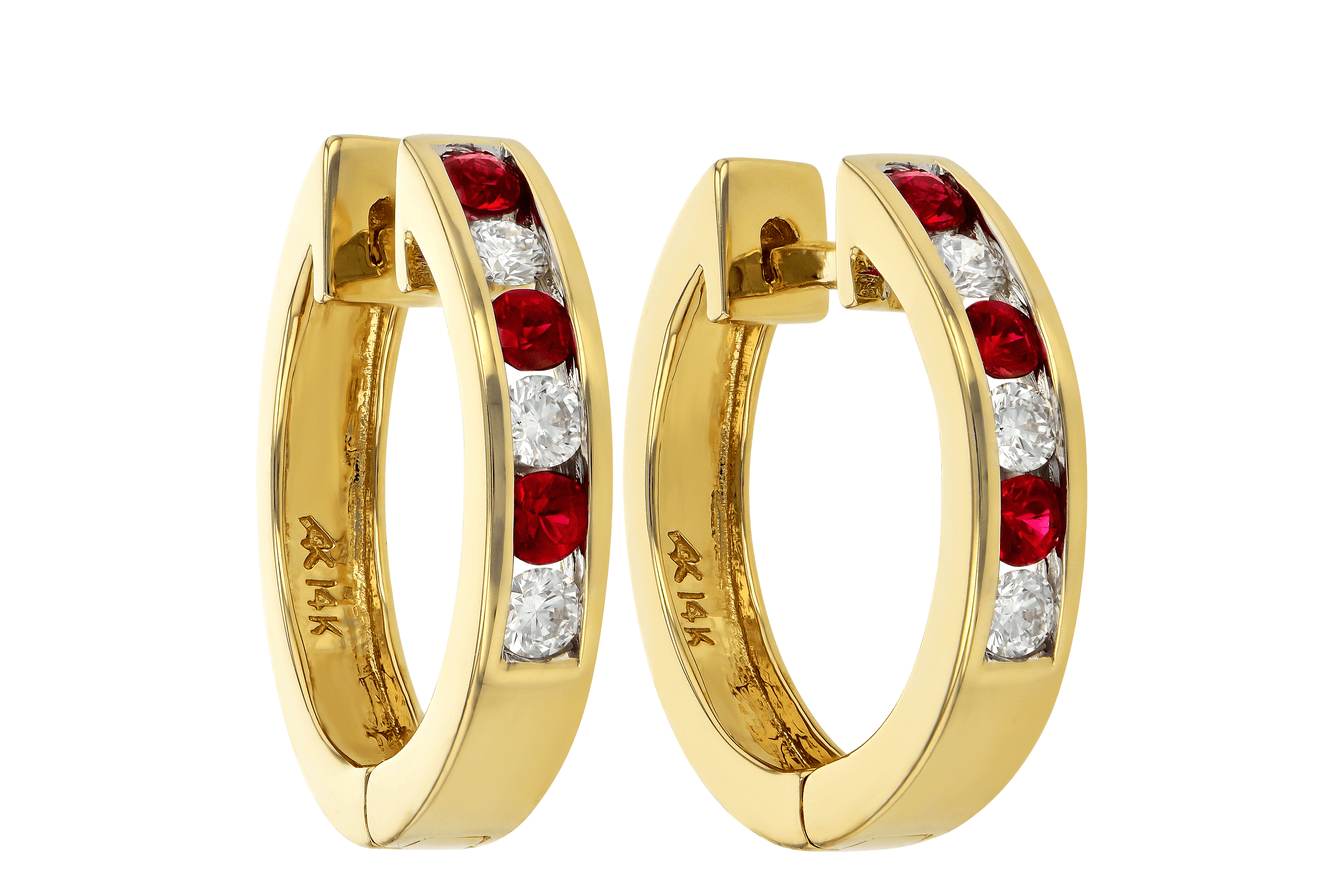 K001-03007: EARRINGS .29 RUBY .50 TGW