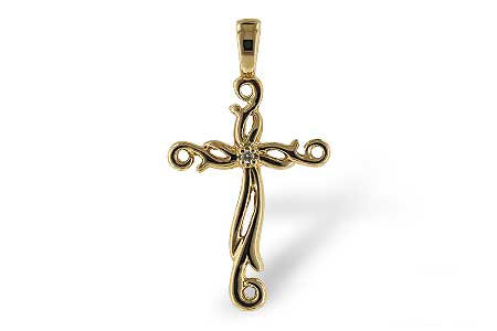 K006-49407: CROSS PENDANT .01 BR