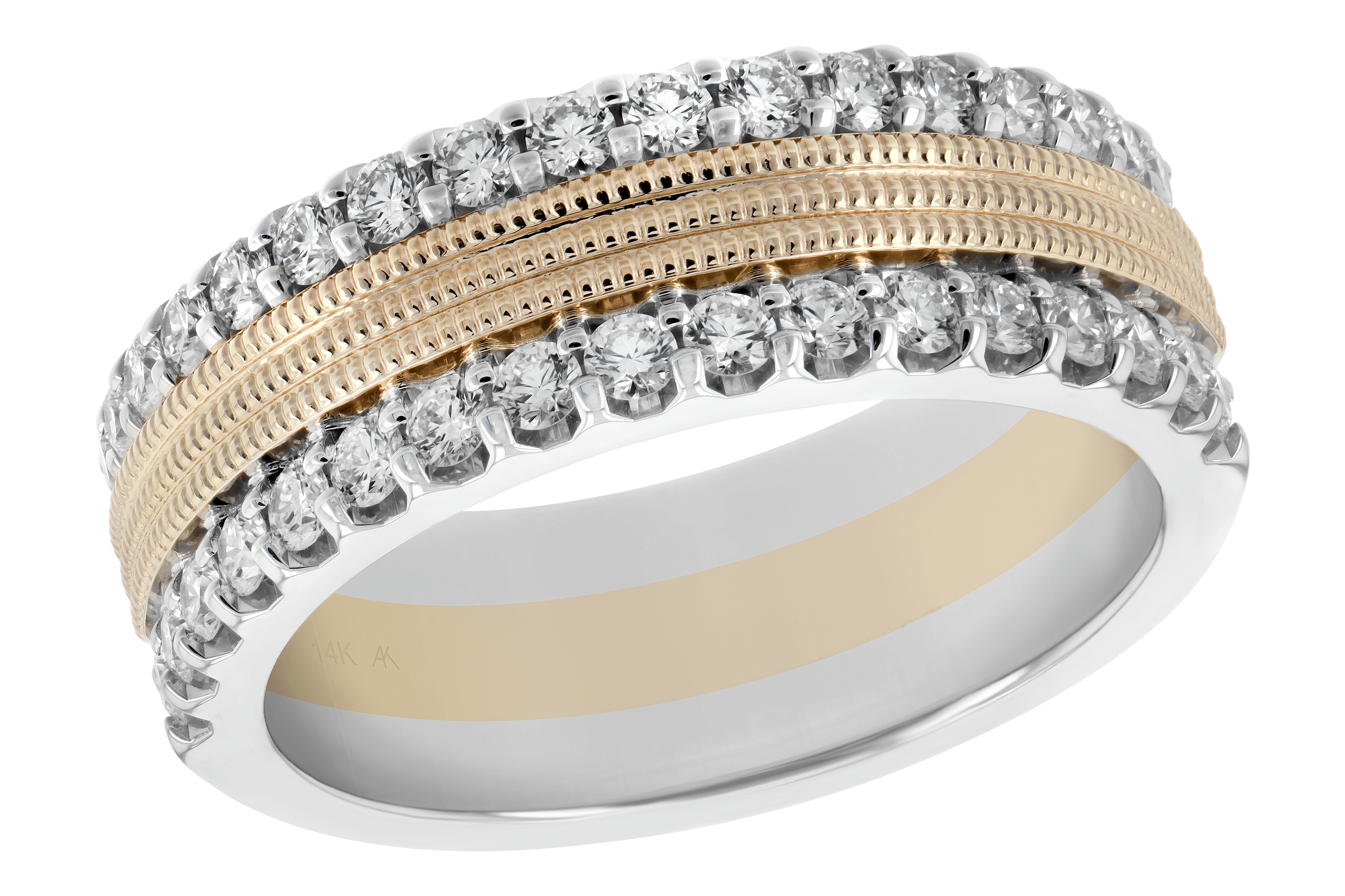K185-54825: LDS WED RG W/Y/W .68 TW