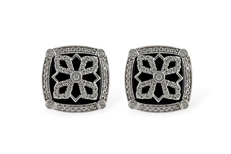 K187-43989: DIA & ONYX EARRINGS .40 TW