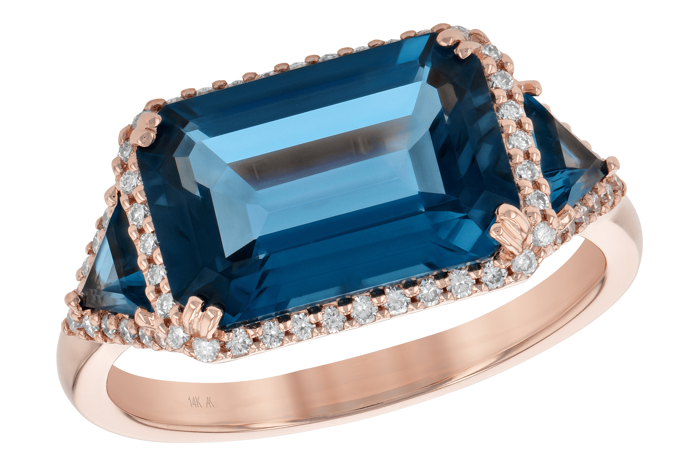 K190-11225: LDS RG 4.60 TW LONDON BLUE TOPAZ 4.82 TGW (12x8MM)