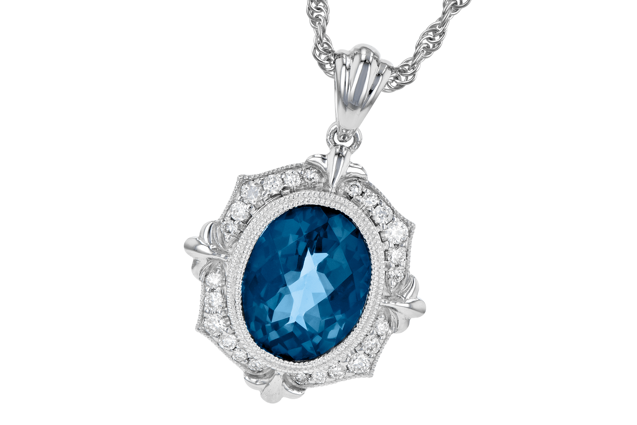 K190-16652: NECK 3.00 LONDON BLUE TOPAZ 3.16 TGW