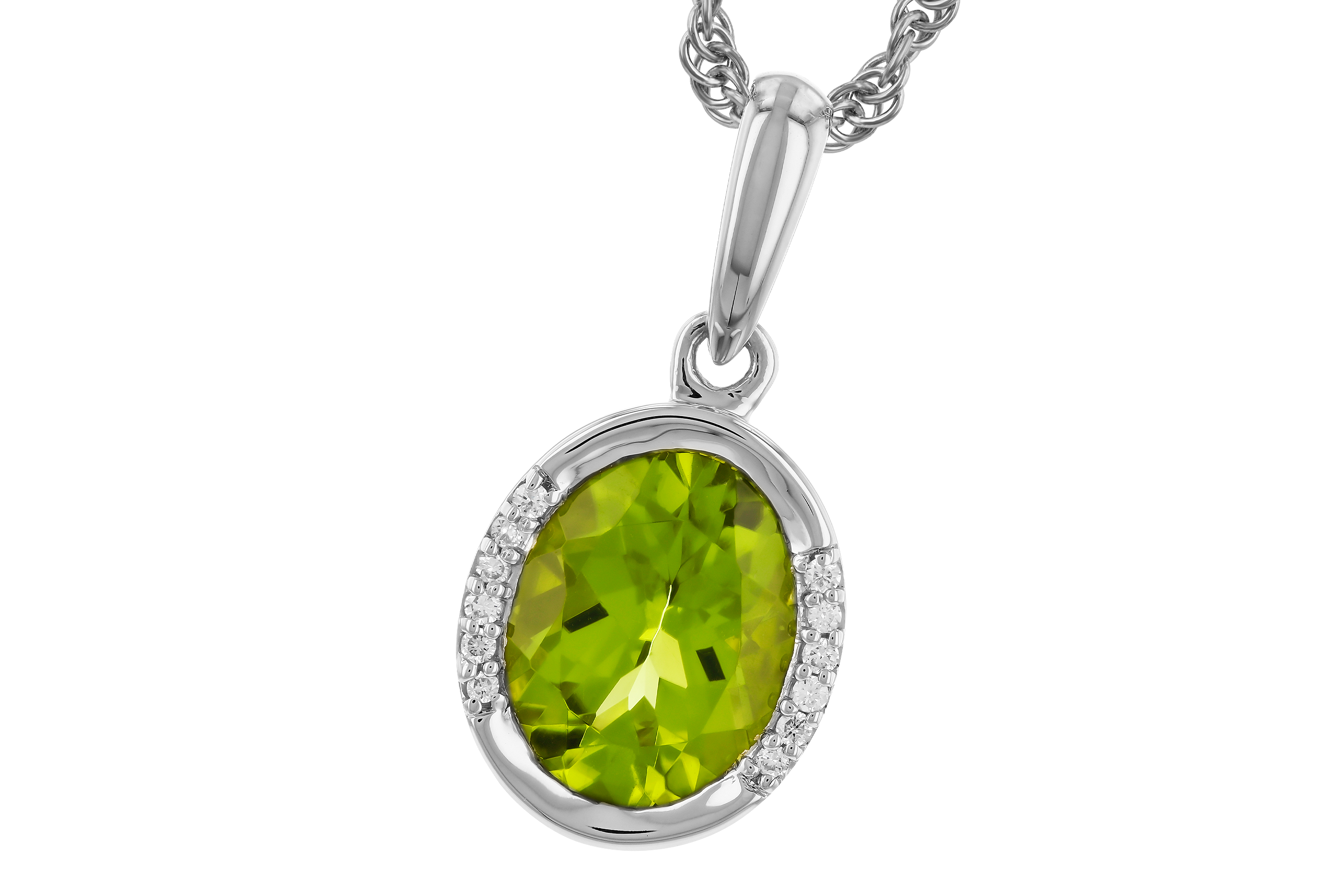 K273-76707: NECKLACE 1.72 TW PERIDOT 1.75 TGW (9x7 PER)