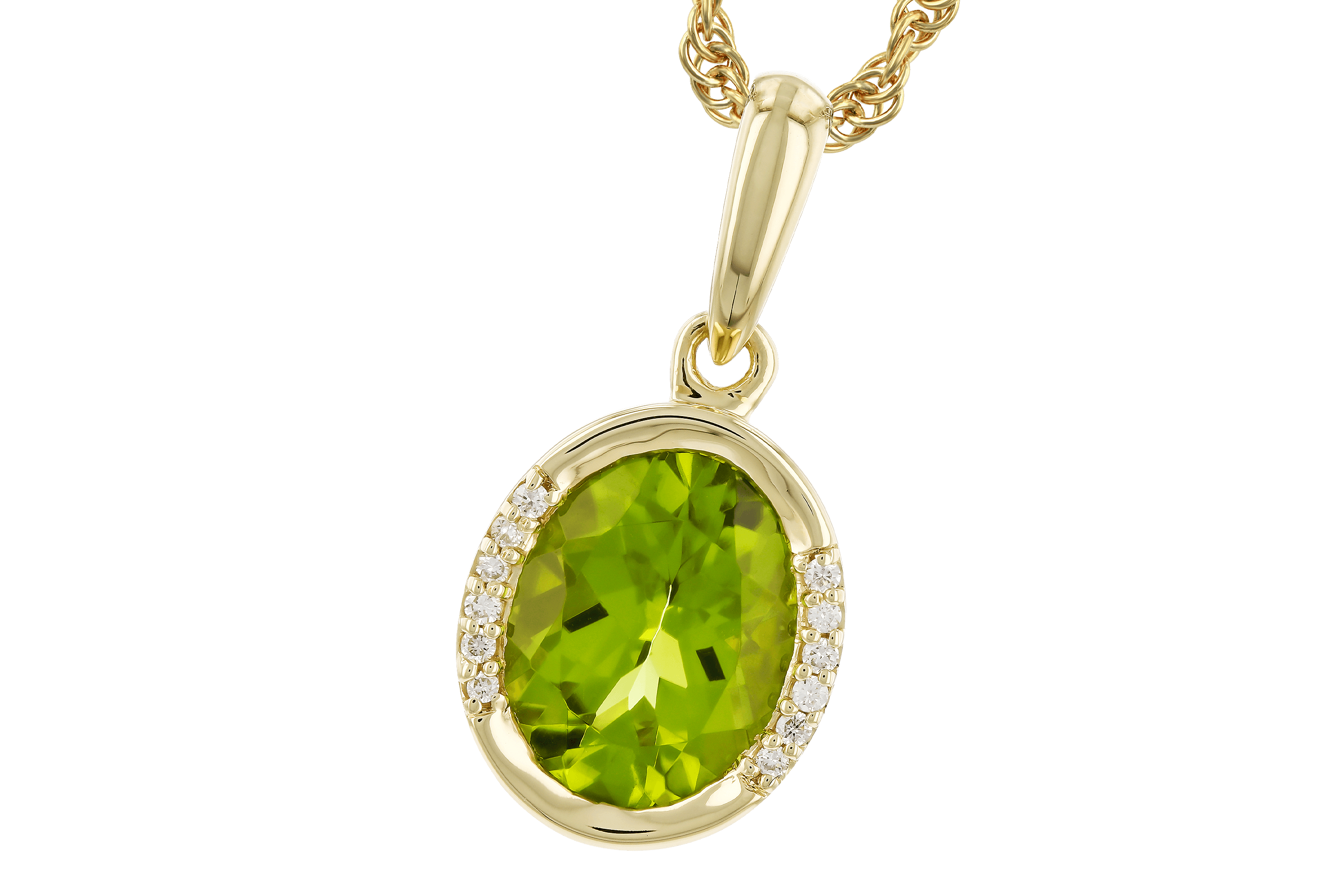 K273-76707: NECKLACE 1.72 TW PERIDOT 1.75 TGW (9x7 PER)