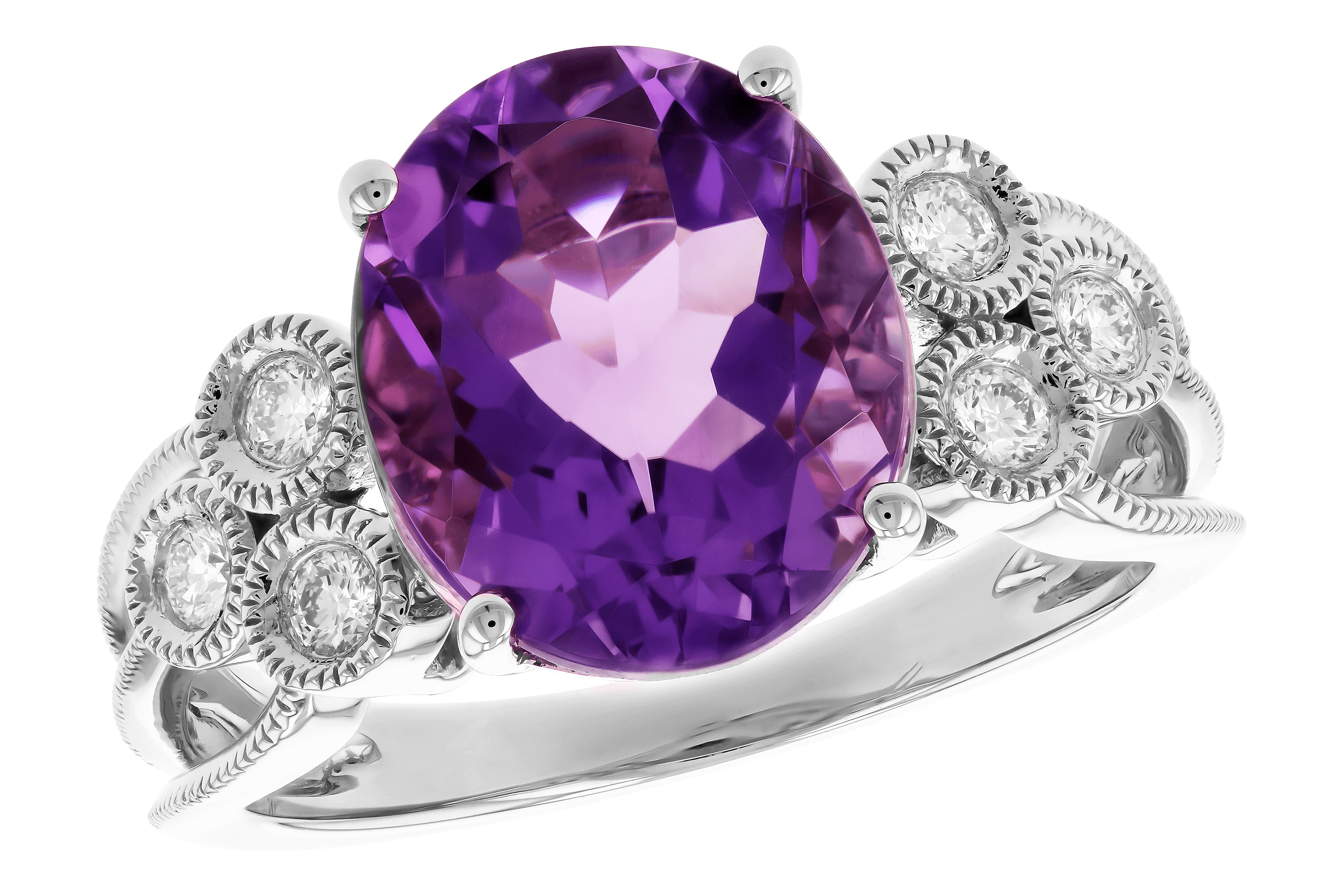 K273-77607: LDS RG 3.90 AMETHYST 4.16 TW (12x10 AMY)