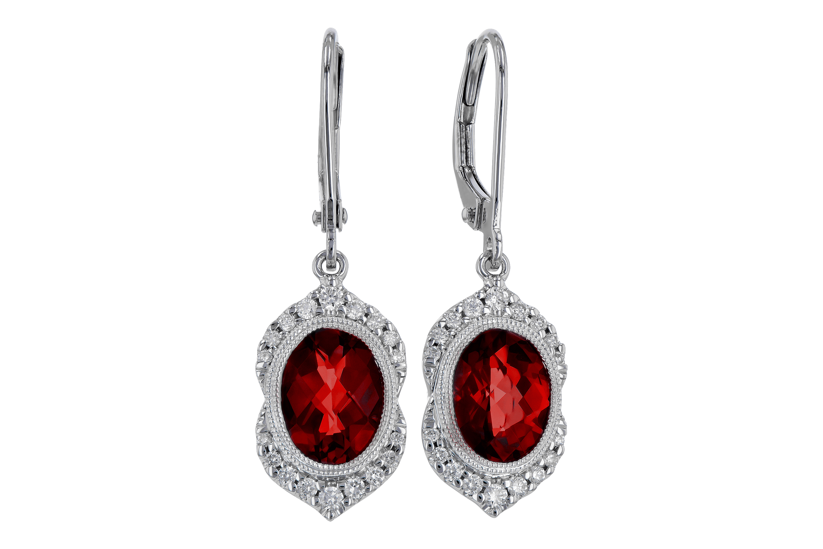 K274-63934: EARRING 3.06 GARNET 3.25 TGW