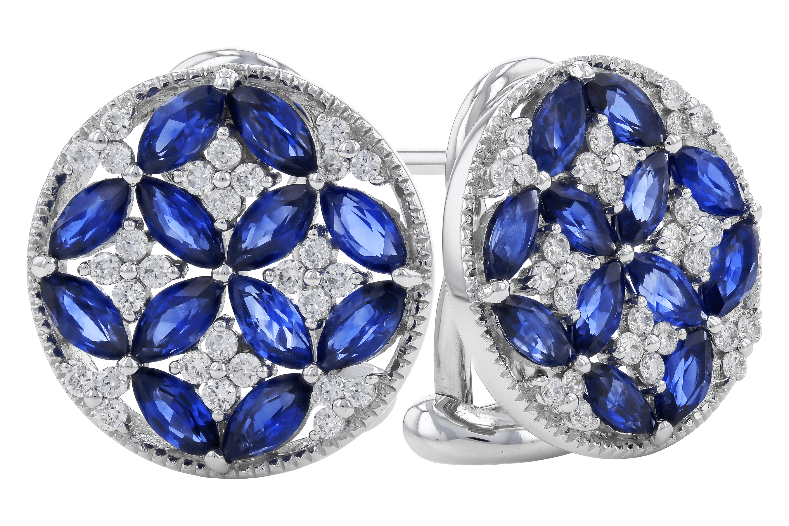 K274-64907: EARRINGS 2.07 TW SAPPHIRE 2.37 TGW