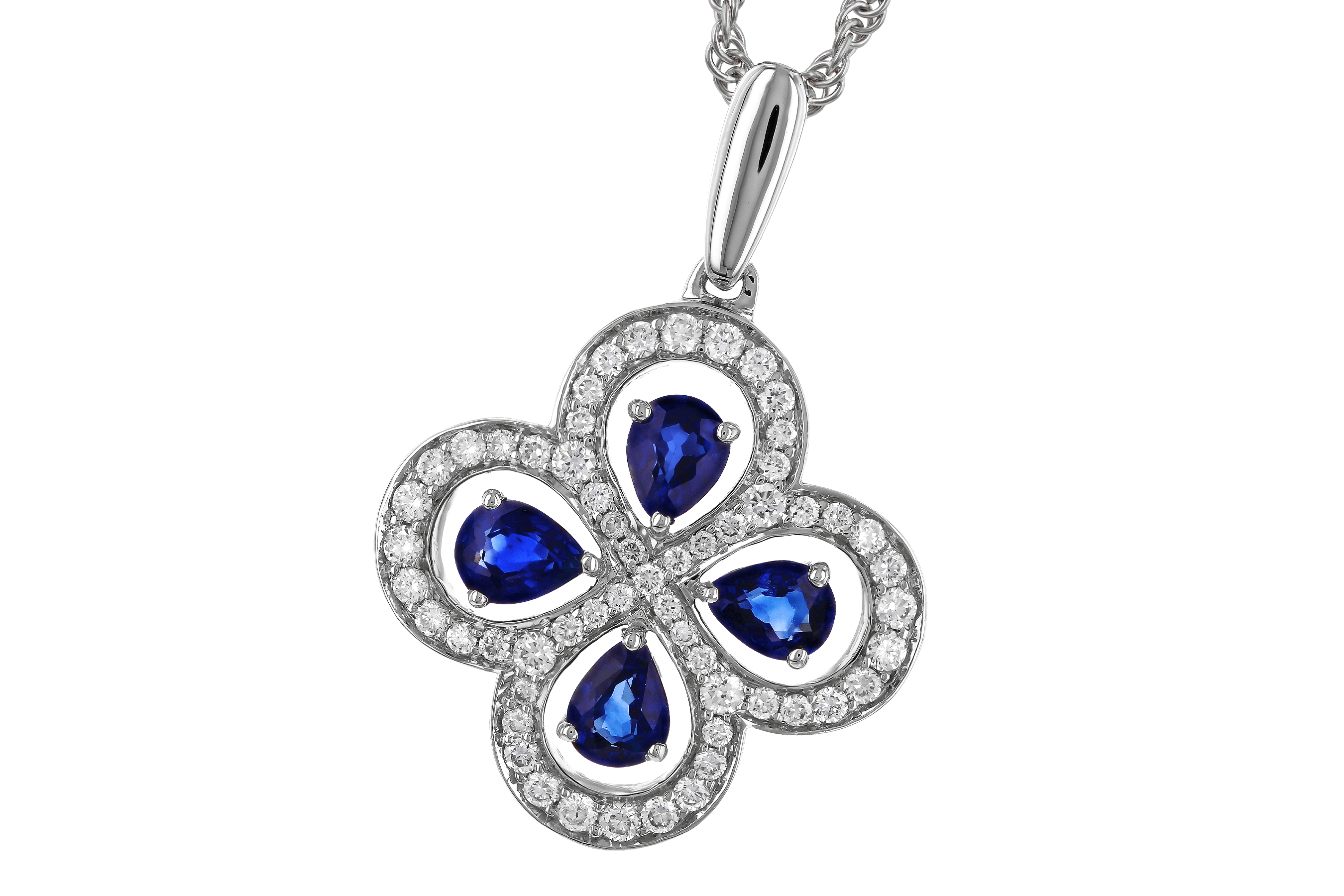 K274-65771: NECKLACE .68 SAPPHIRE TW .96 TGW