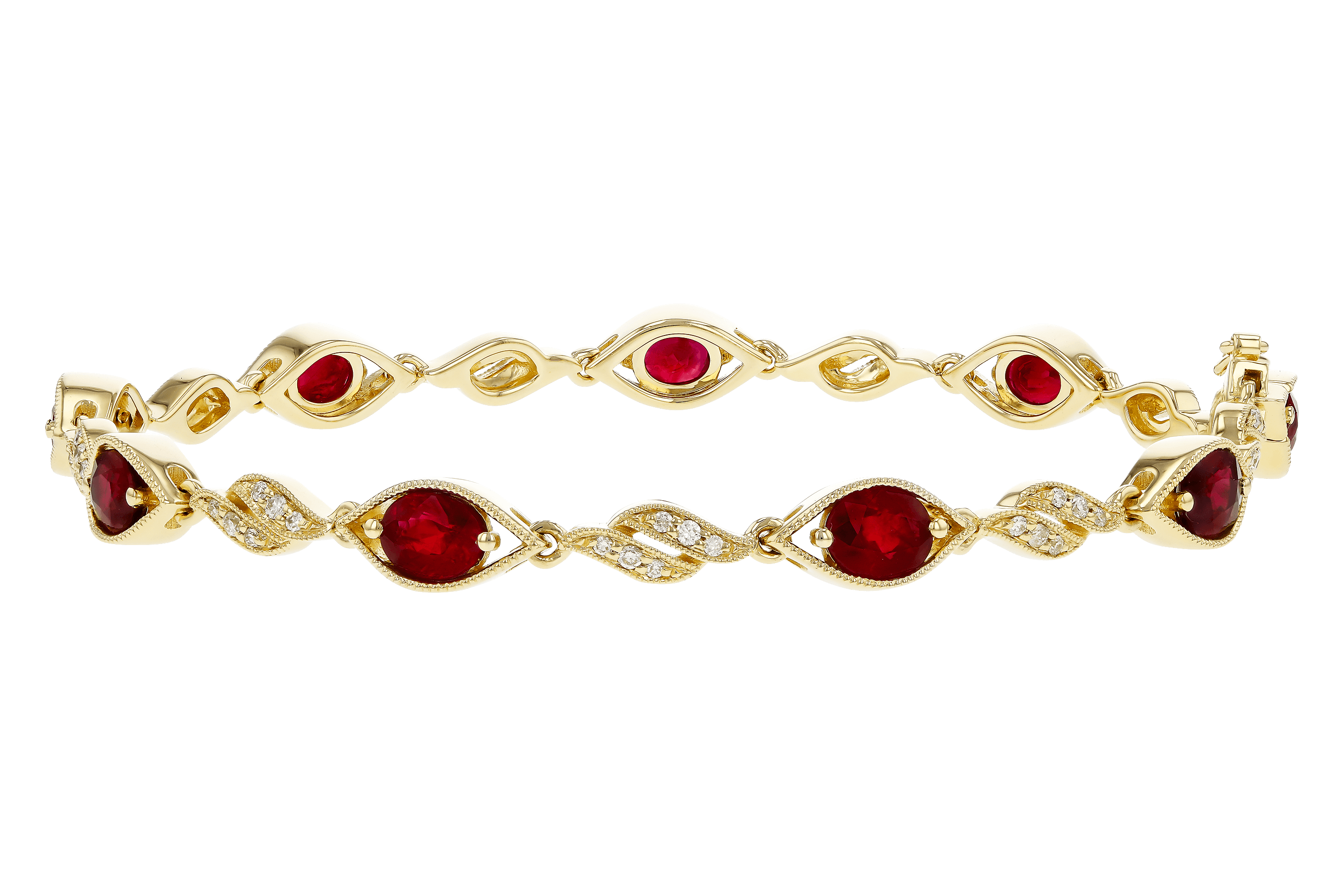 K274-65816: BRACELET 3.68 RUBY 3.92 TGW (7")