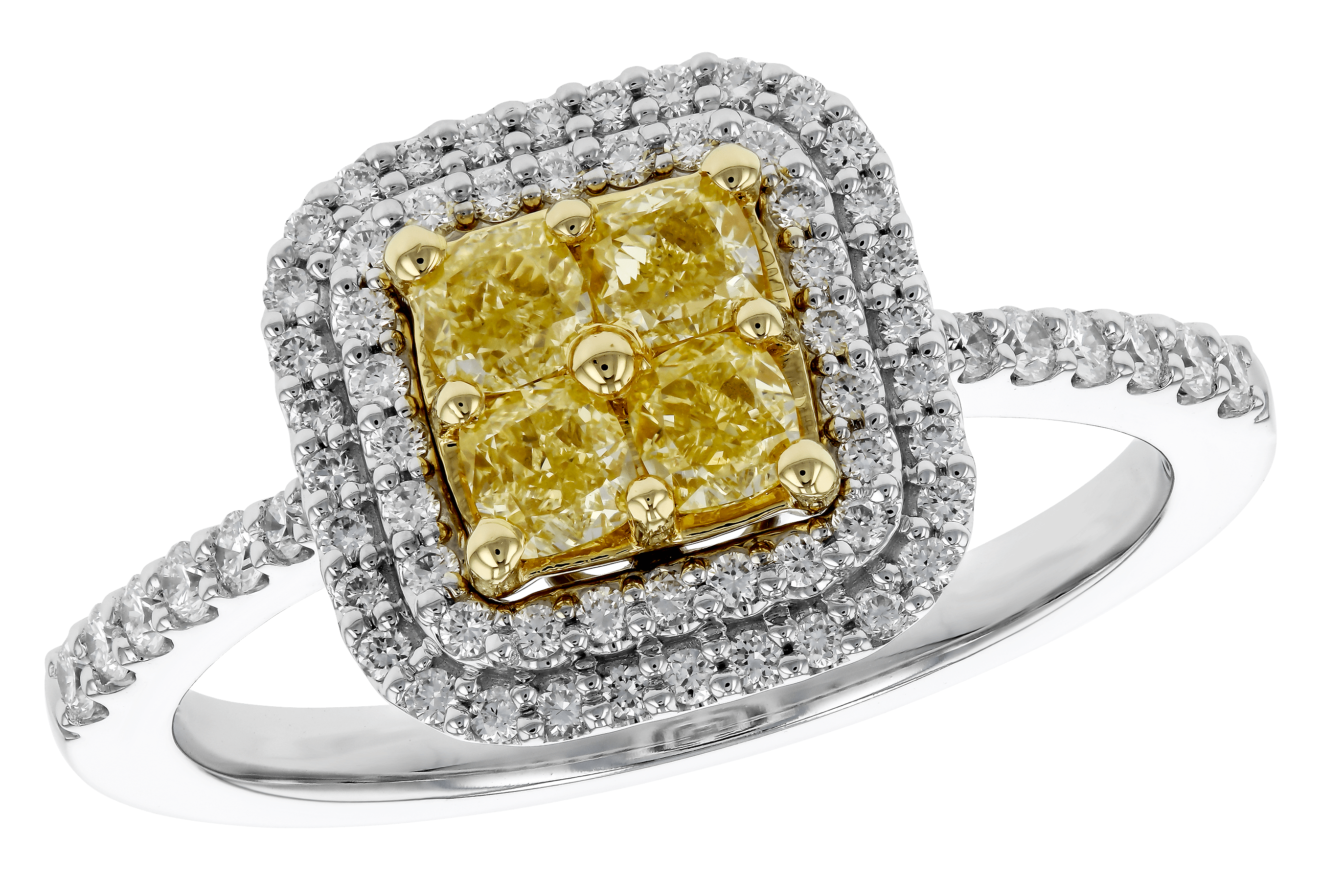 K274-67580: LDS RG .52 FANCY YELLOW DIAMONDS .85 TW