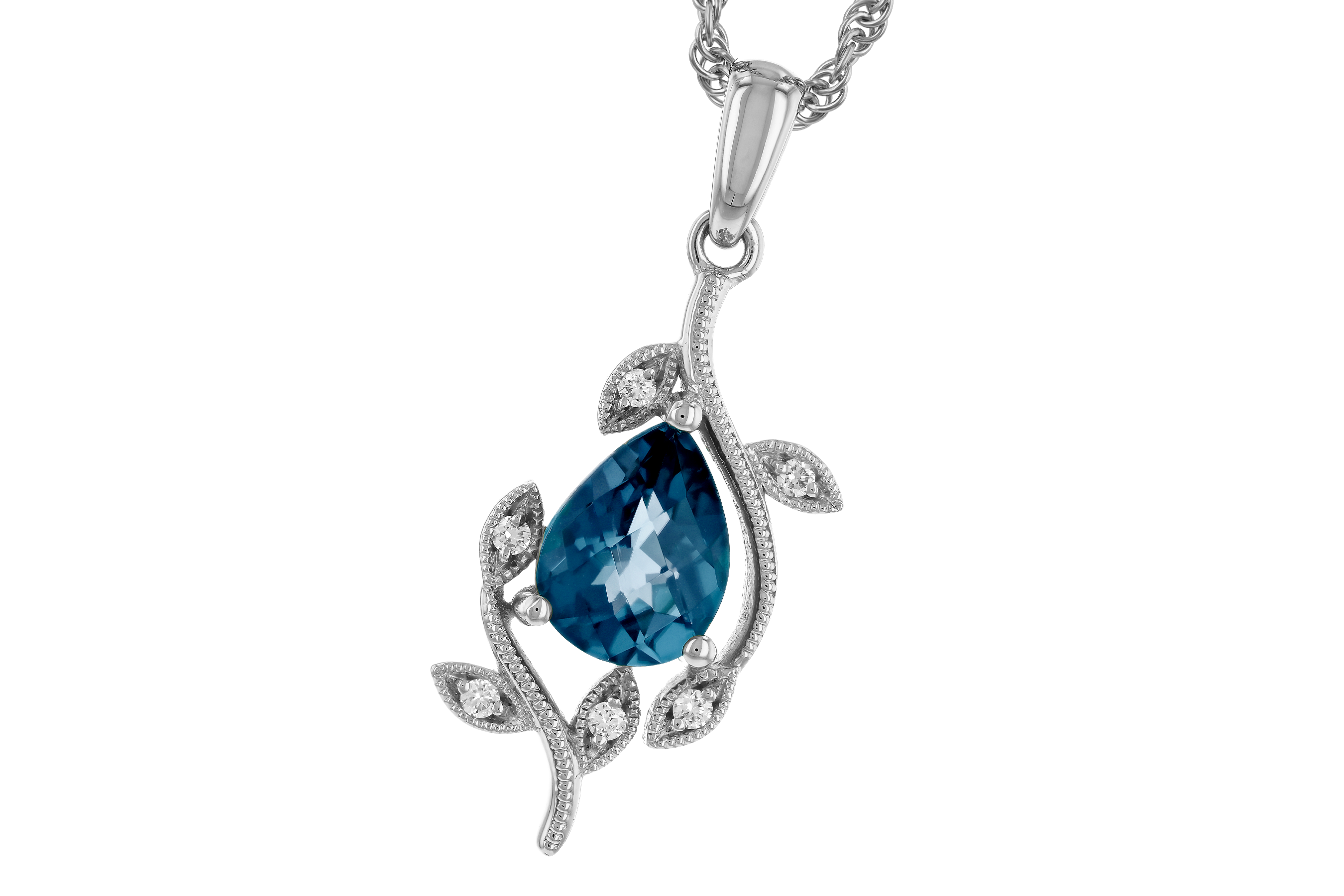 K274-67607: NECK 1.20 LONDON BLUE TOPAZ 1.25 TGW (8x6MM LBT)