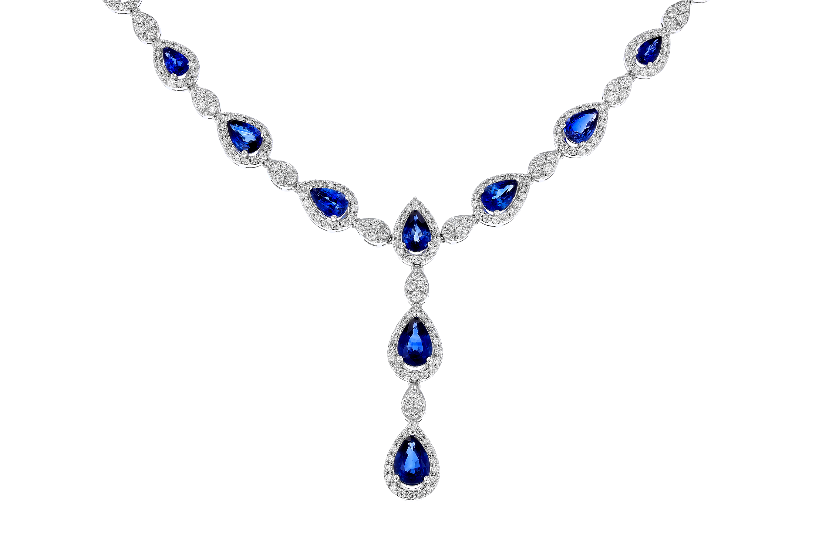K274-72143: NECKLACE 4.82 TW SAPPHIRE 7.02 TGW (17")
