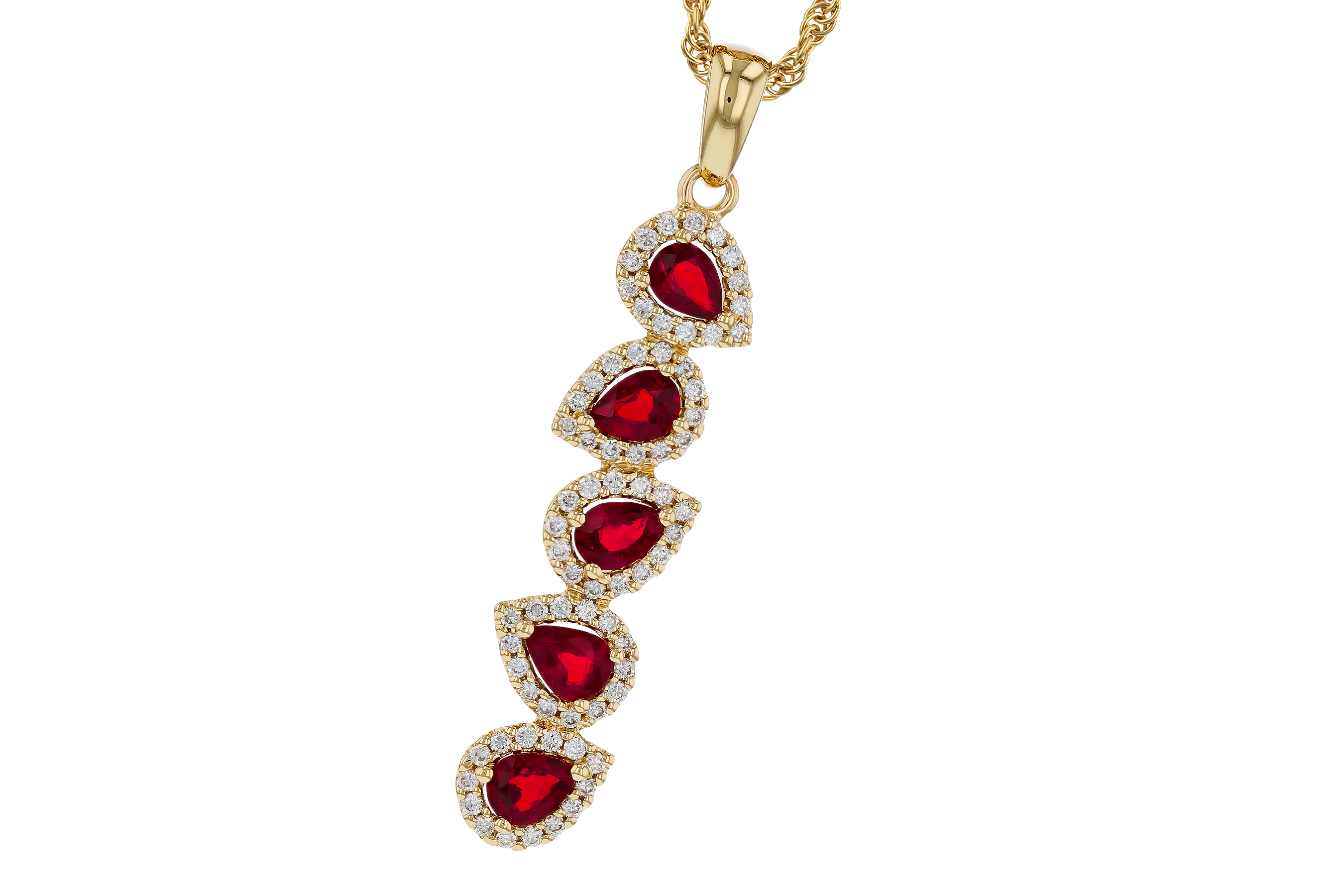 K274-72180: NECKLACE .90 TW RUBY 1.14 TGW
