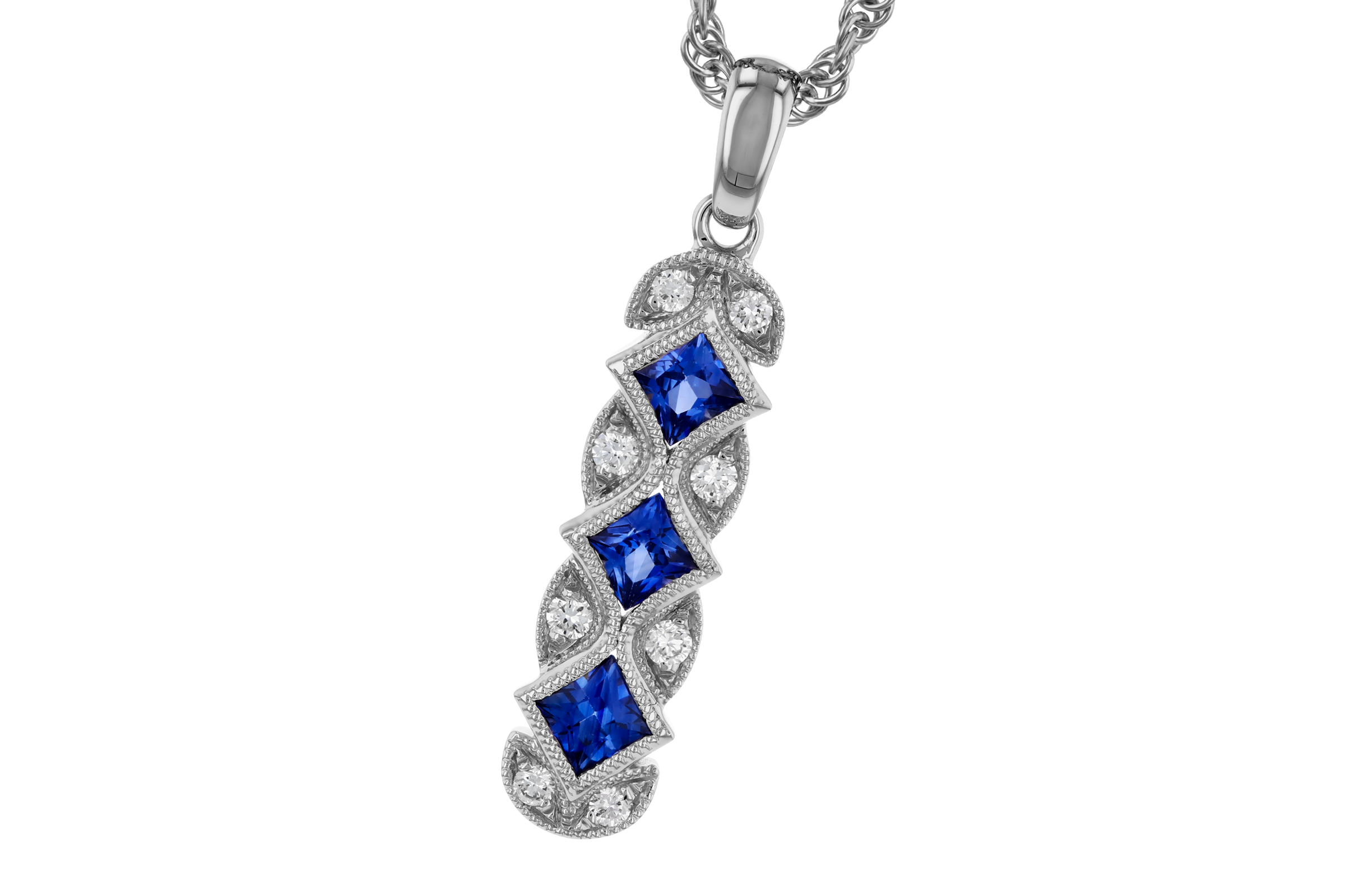 K275-56643: NECKLACE .55 TW SAPPHIRE .64 TGW