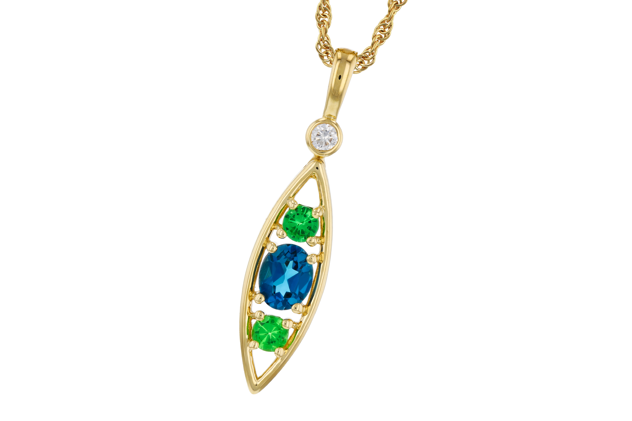 K275-56680: NECKLACE .54 SEMI-PREC (LBT & GR.GT) .58 TGW