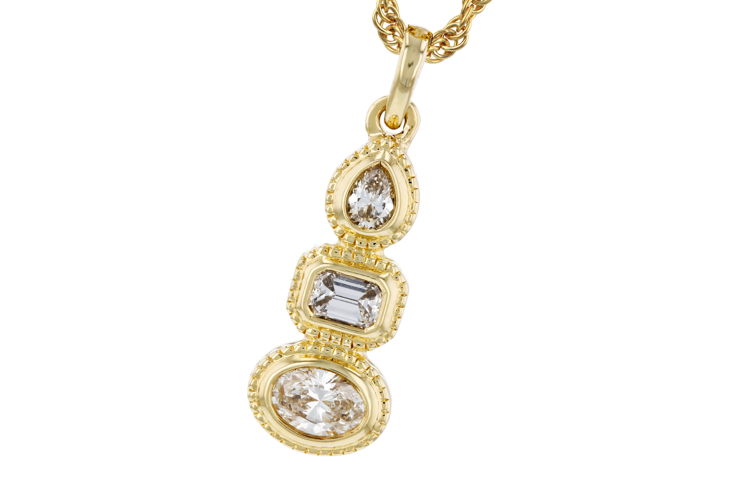 K275-56725: NECKLACE .34 TW FANCY CUT DIAMONDS