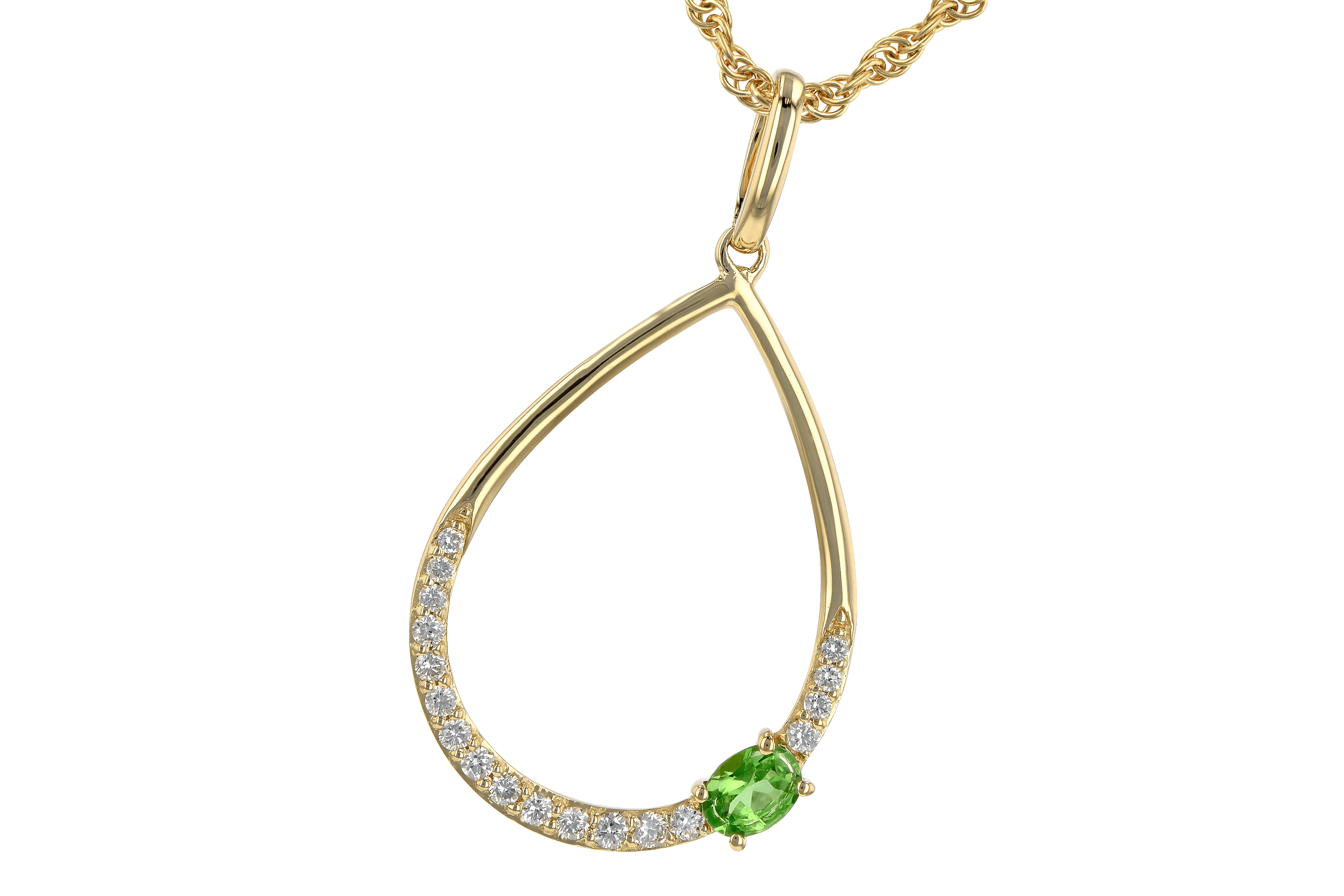 L190-16689: NECK .17 GREEN GARNET .26 TGW