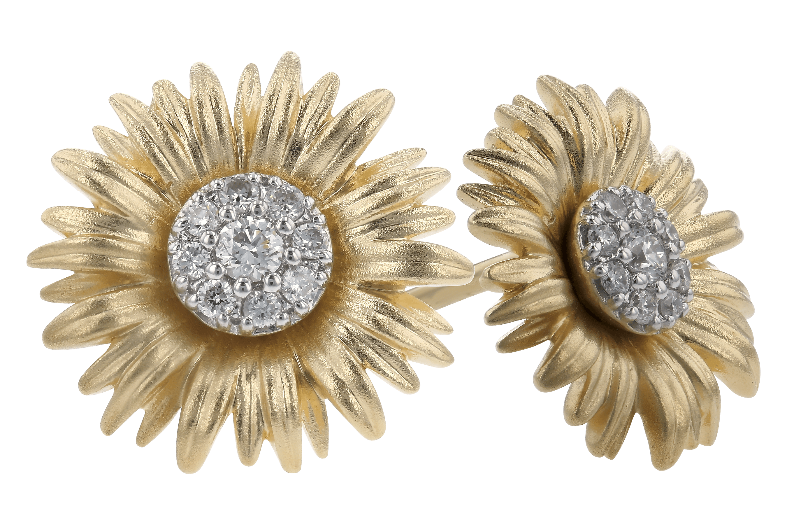 L273-76680: F273-75789 W/ YG PETALS & WG SETTINGS .14 TW