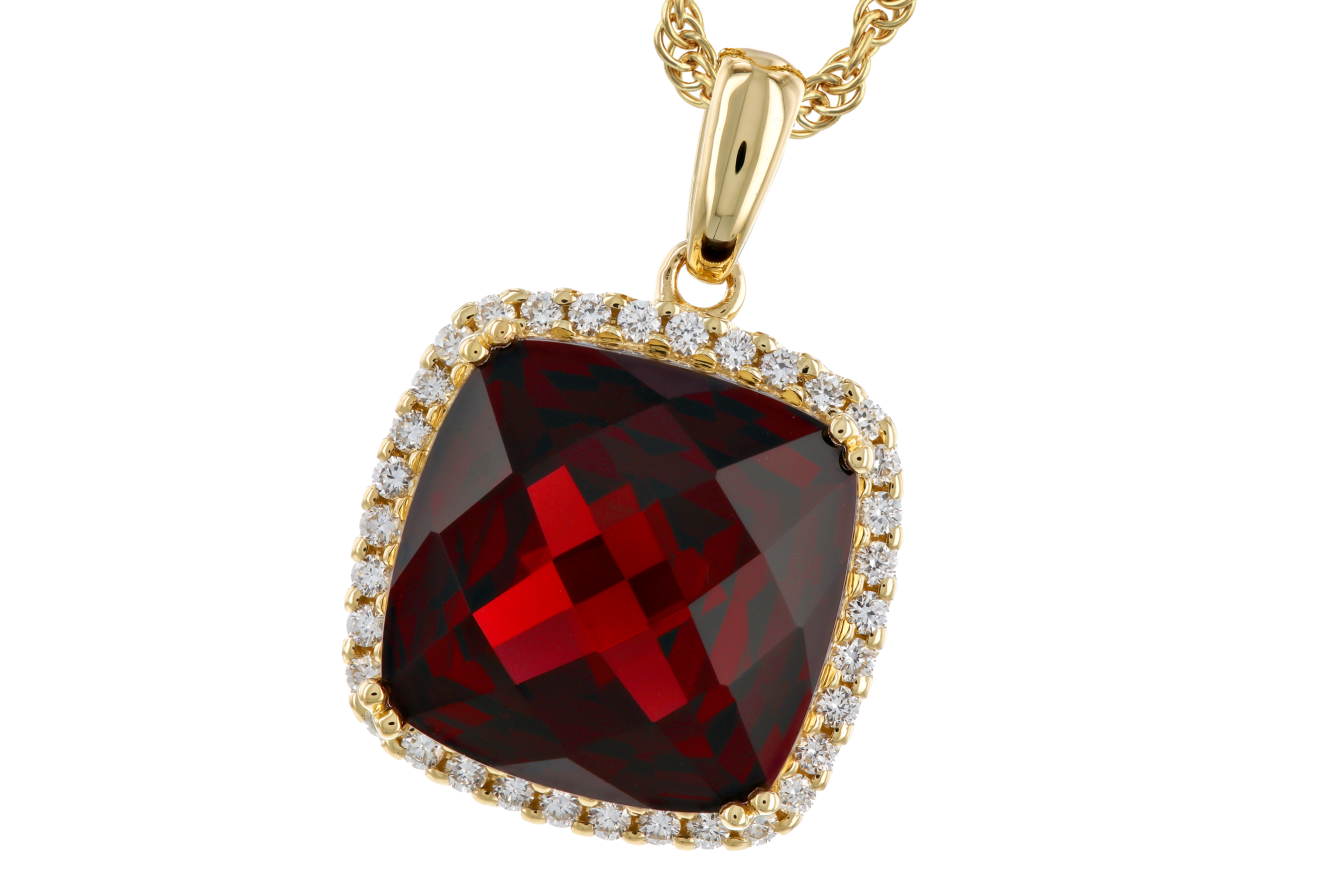 L274-66698: NECKLACE 9.26 GARNET 9.51 TGW (12MM CU)