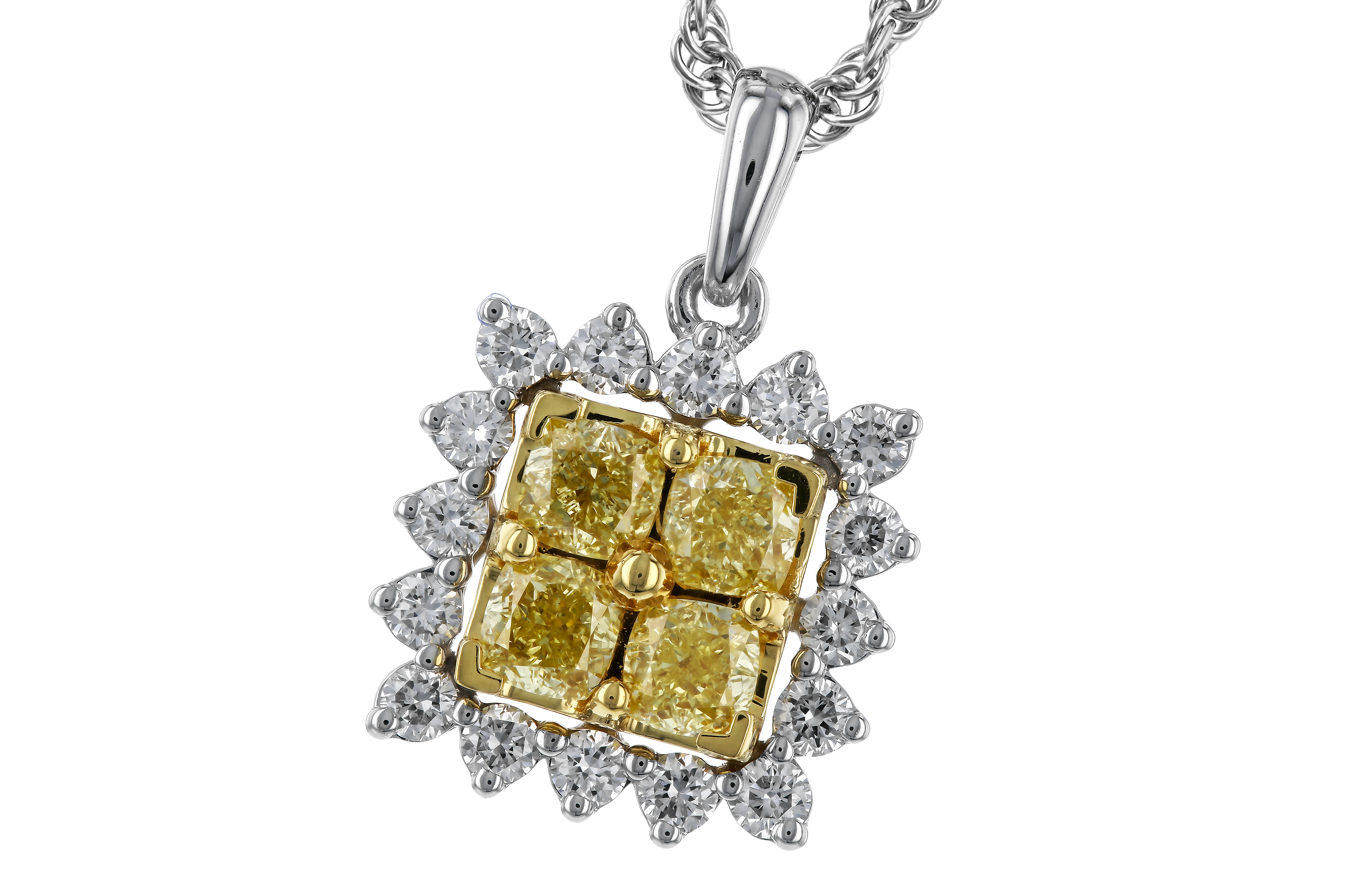 L274-67589: NECK .76 FANCY YELLOW DIAMONDS 1.09 TW
