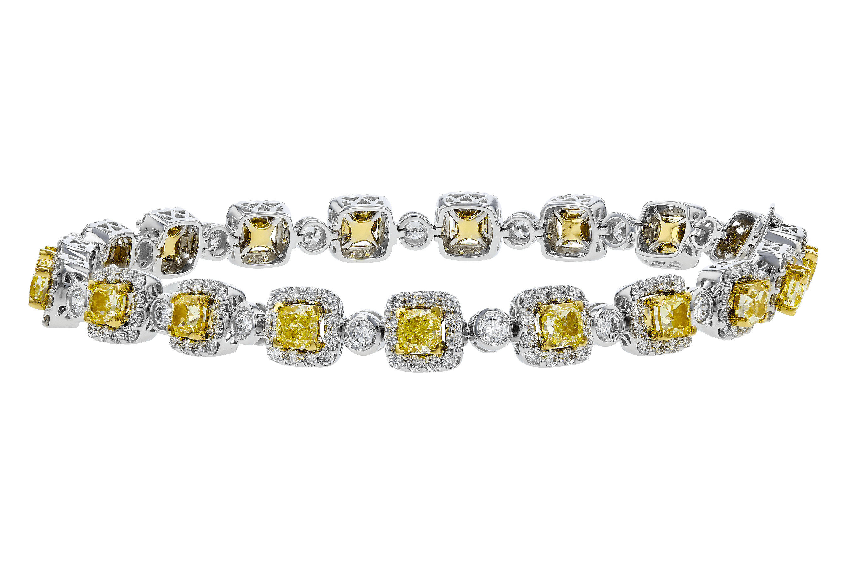 L274-67598: BRACELET 4.37 FANCY YELLOW DIAS 7.12 TW (7")