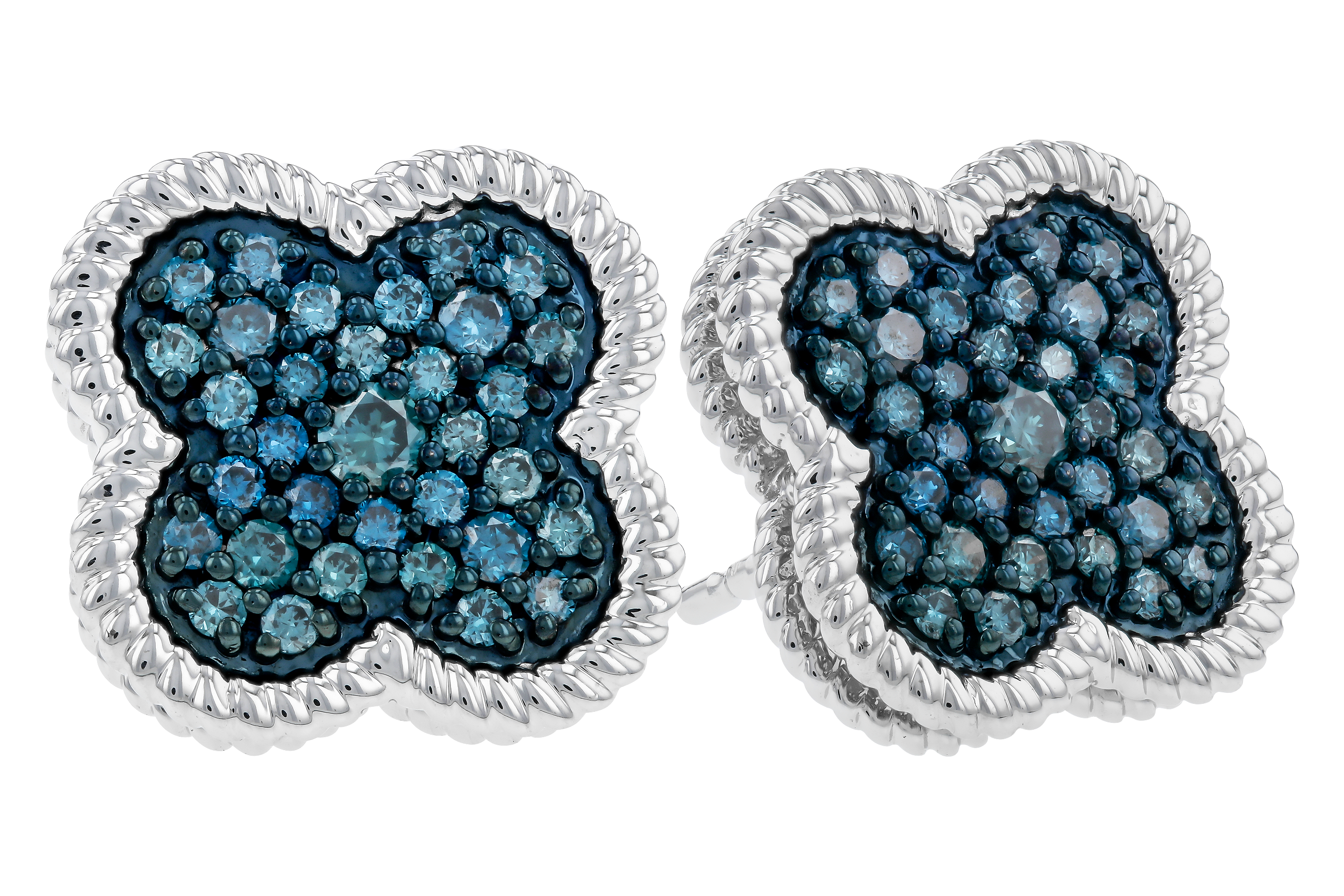 L274-68534: EARRINGS .50 TW BLUE DIAS
