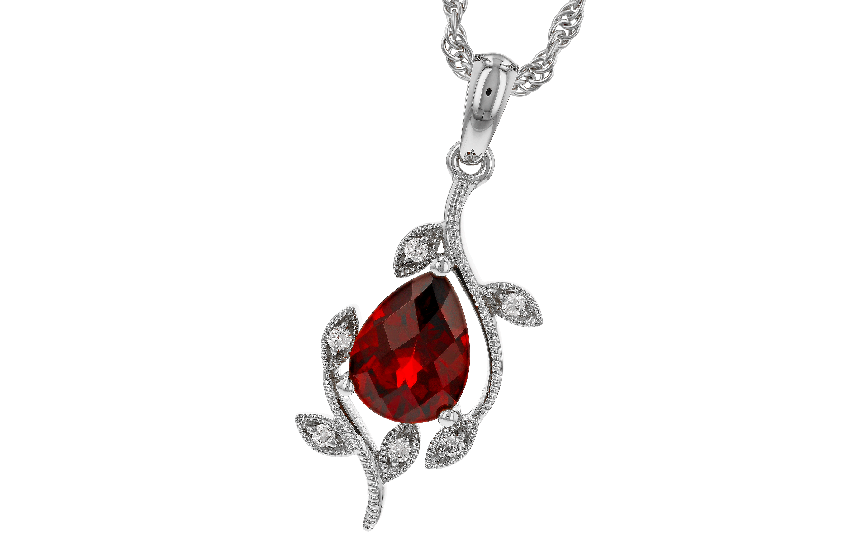 L274-70298: NECKLACE 1.34 GARNET 1.39 TGW (8X6MM GAR)
