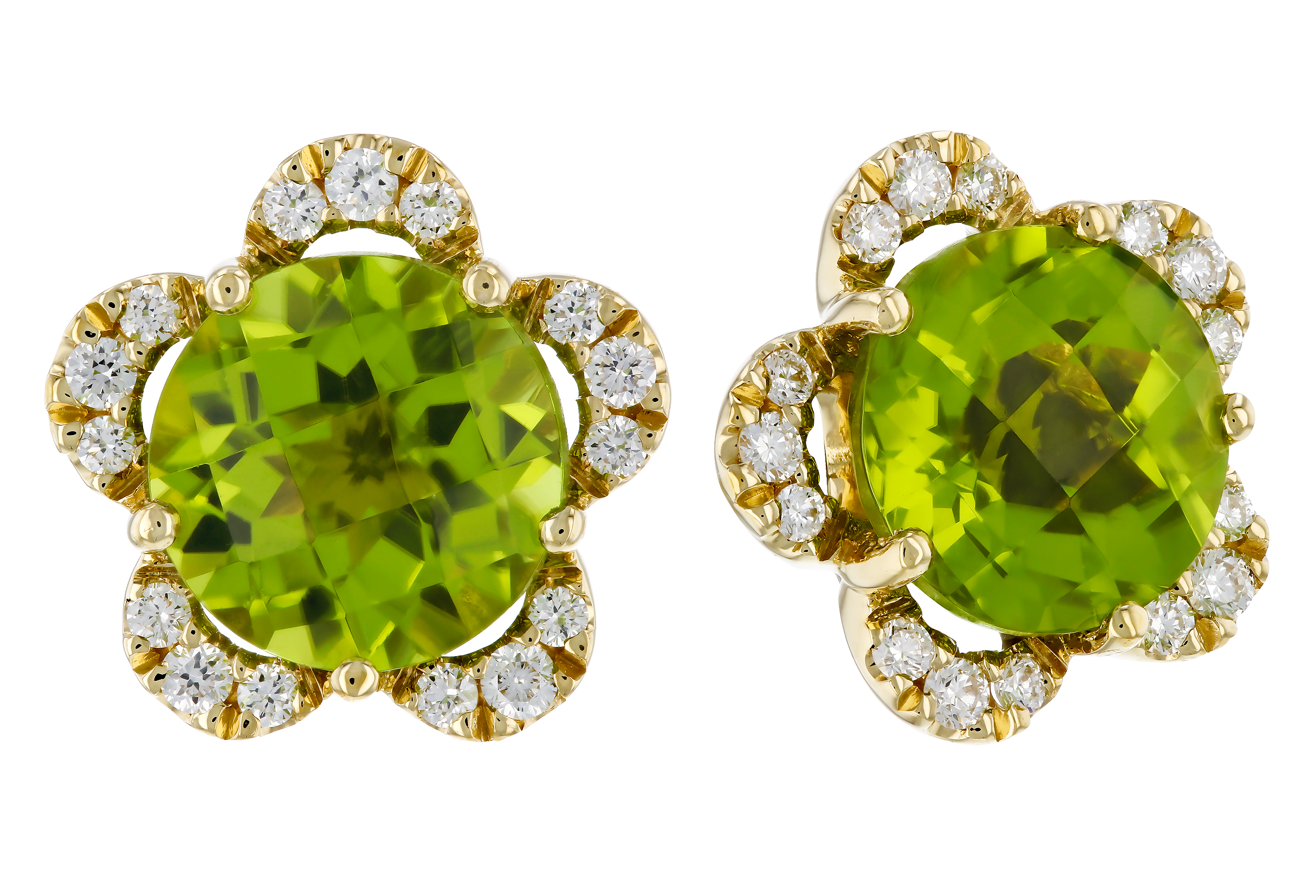 L274-72116: EARRINGS 2.93 PERIDOT 3.10 TGW (7MM RD)