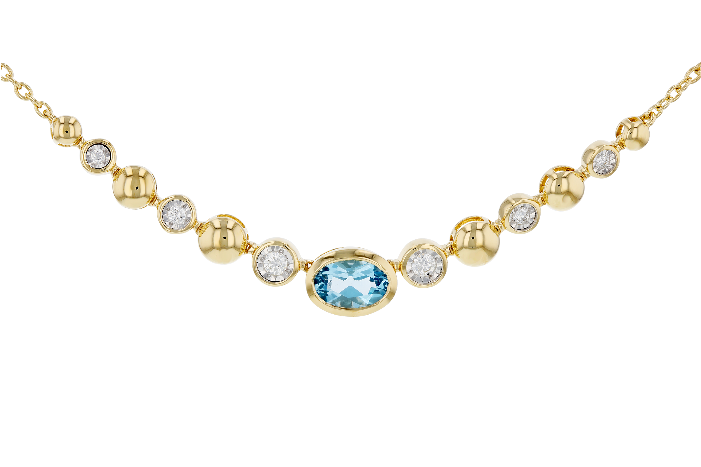 L275-55789: NECKLACE .83 SWISS BLUE TOPAZ .95 TGW (17")