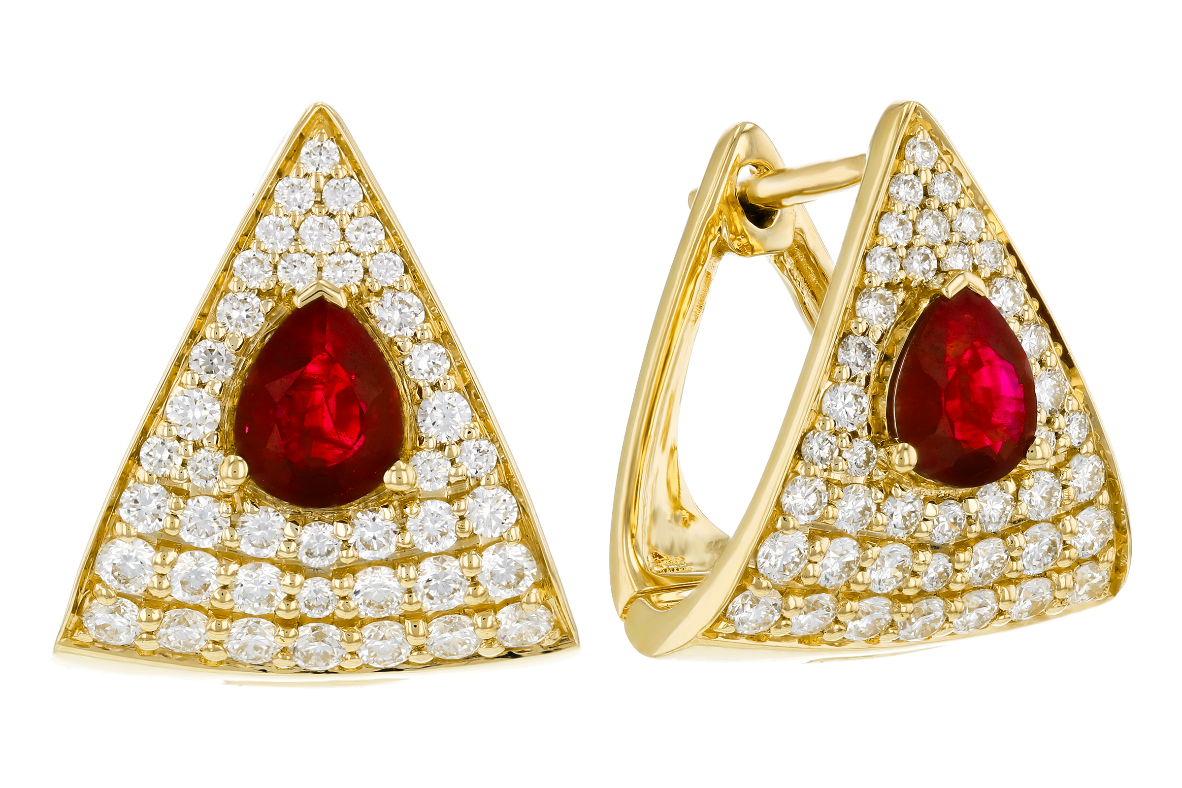 L275-56707: EARRINGS .63 TW RUBY 1.18 TGW (5x4MM RU)