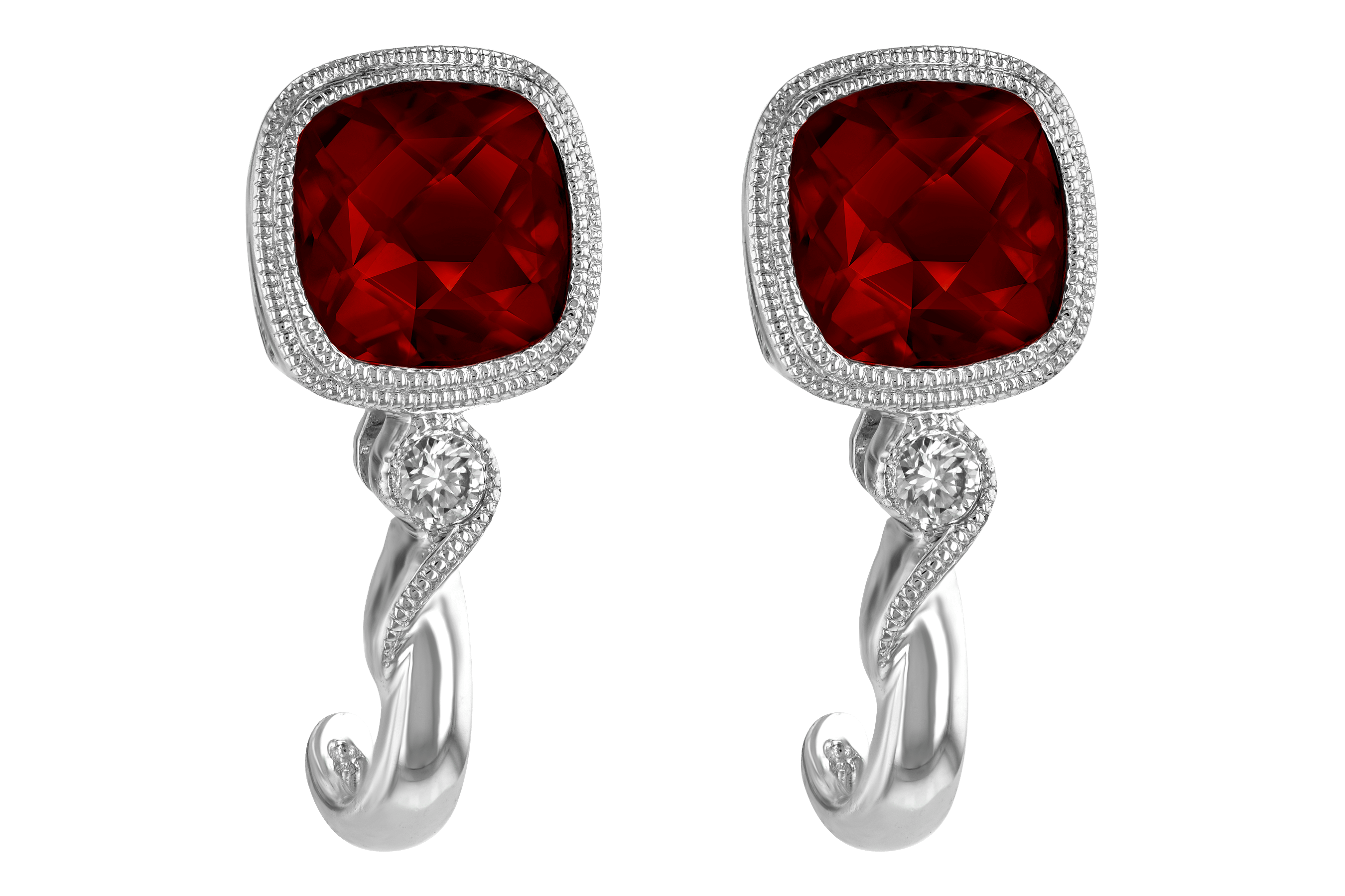 M183-80352: EARRINGS 2.36 GARNET 2.40 TGW