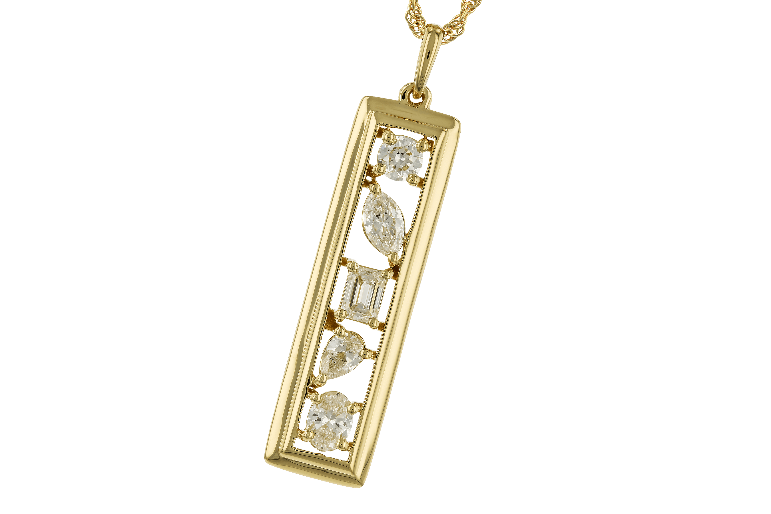M273-81207: NECKLACE .85 TW FANCY CUT DIAMONDS