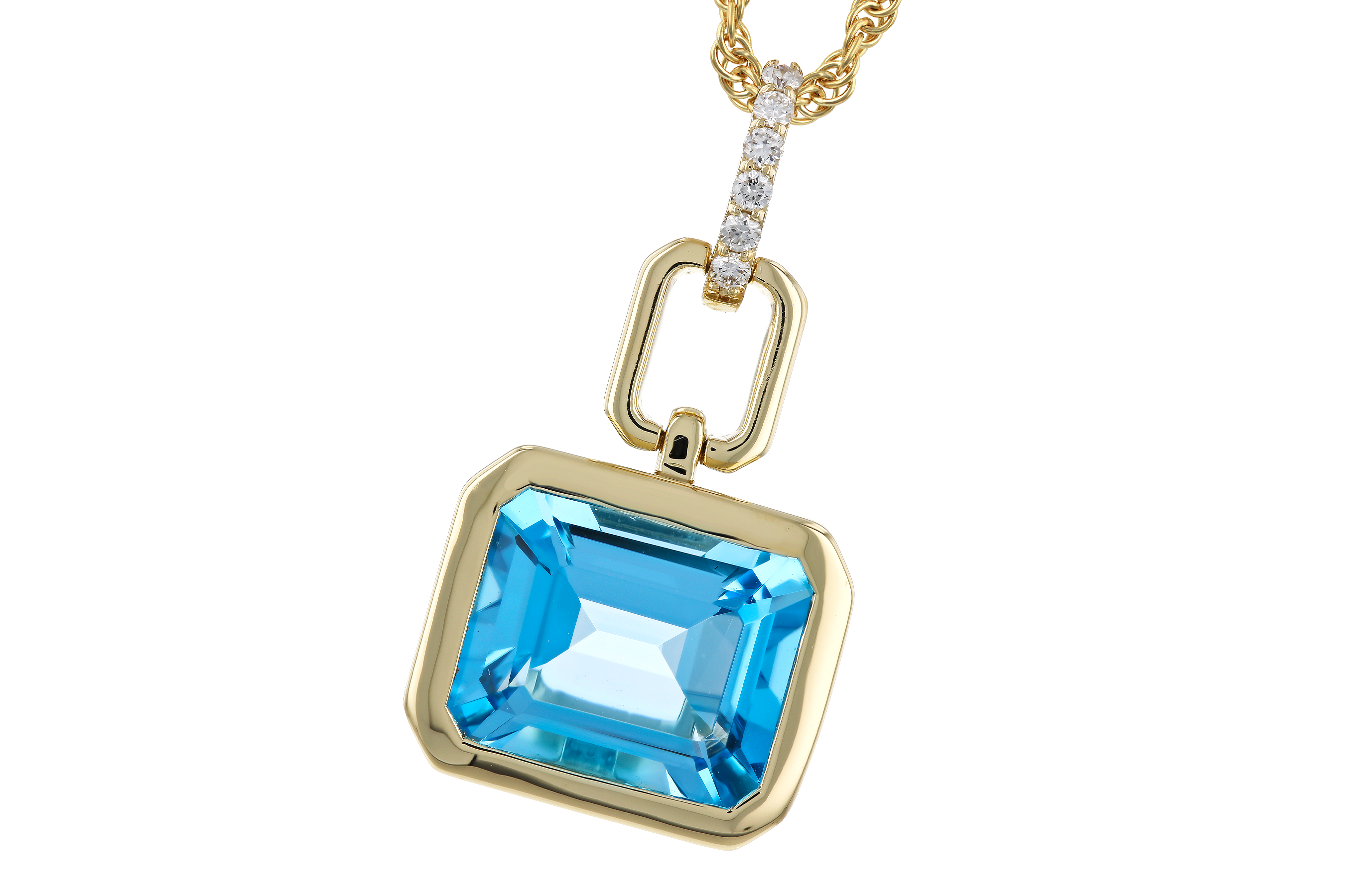M274-67634: NECKLACE 3.26 BLUE TOPAZ 3.30 TGW (10x8MM BT)