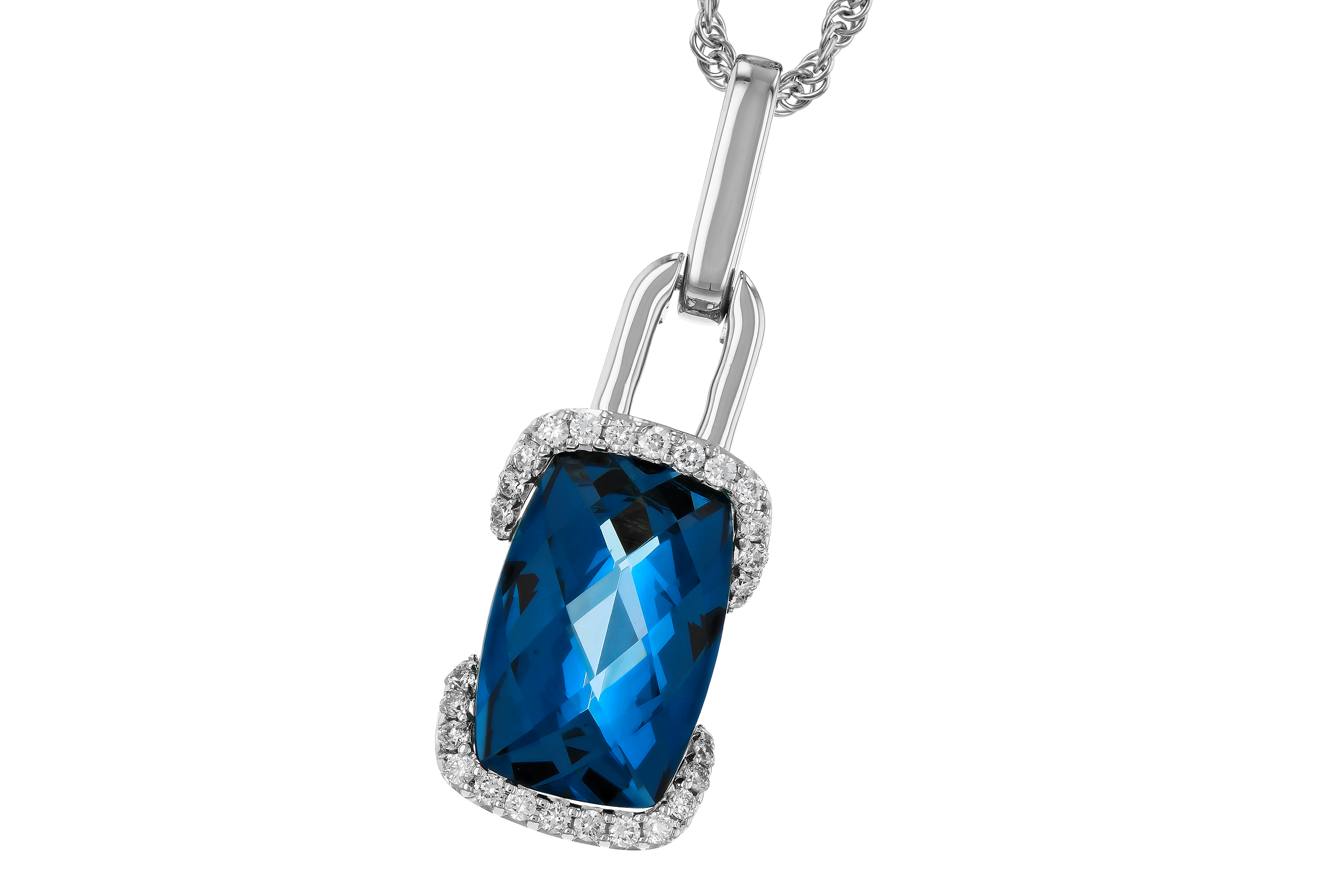 M274-72125: NECK 3.75 LONDON BLUE TOPAZ 3.90 TGW (12x8MM LBT)