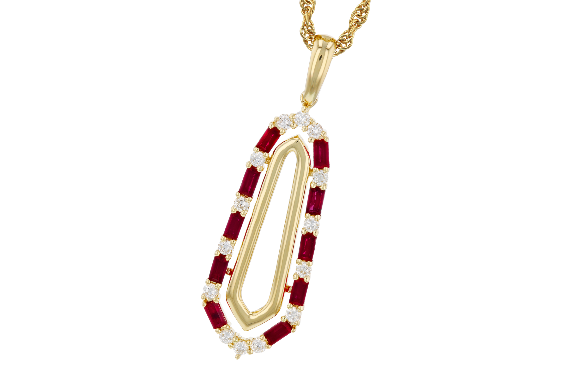 M275-57589: NECKLACE .72 TW RUBY .92 TGW